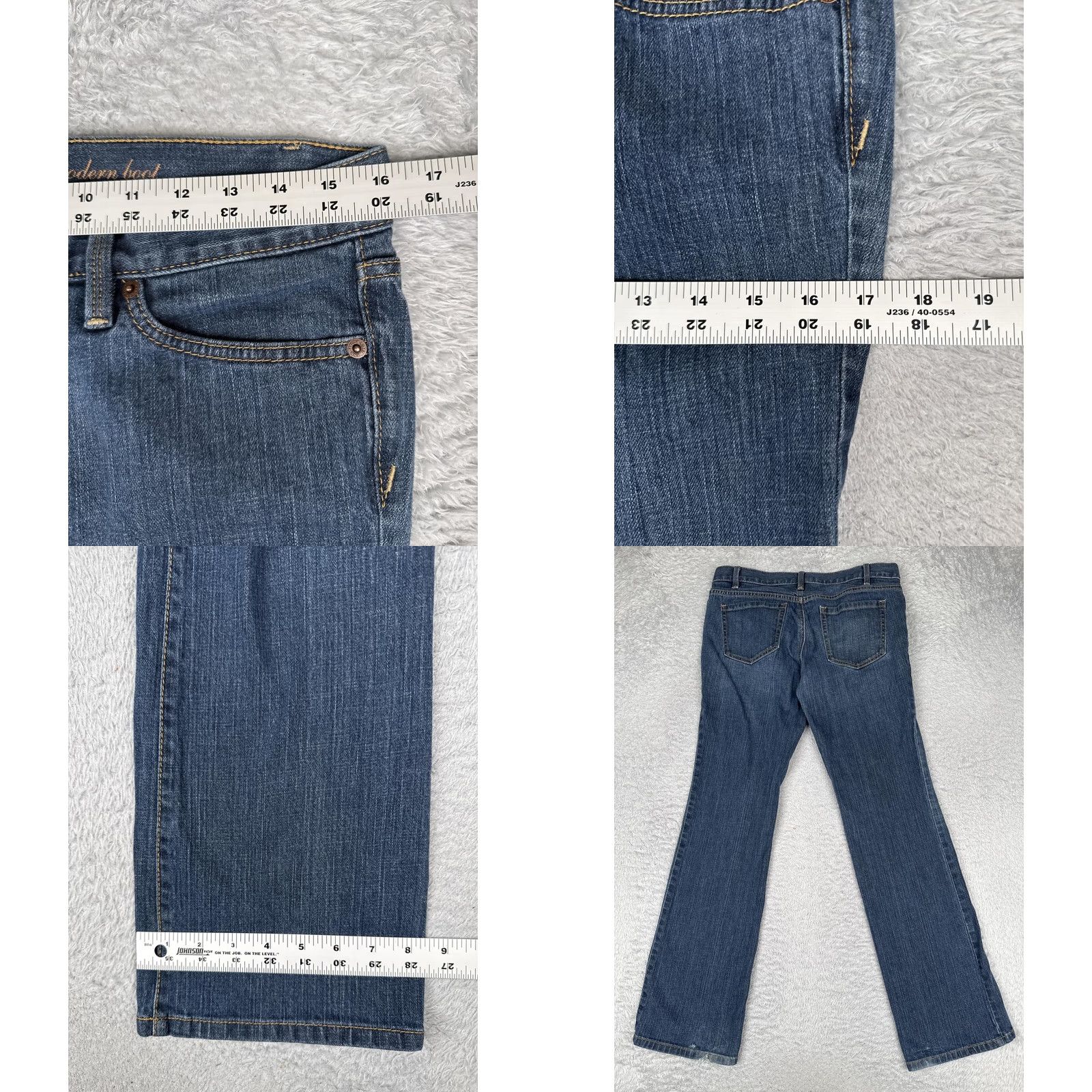 Loft LOFT Modern Boot Bootcut Jeans Womens 8 Blue Med Wash Mid Rise Stretch 31x32 Jeans Size 30" / US 8 / IT 44 - 9 Thumbnail