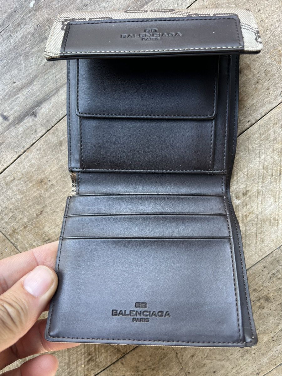 Balenciaga Balenciaga Brown Tri-fold Canvas Small Wallet Black Size ONE SIZE - 7 Thumbnail