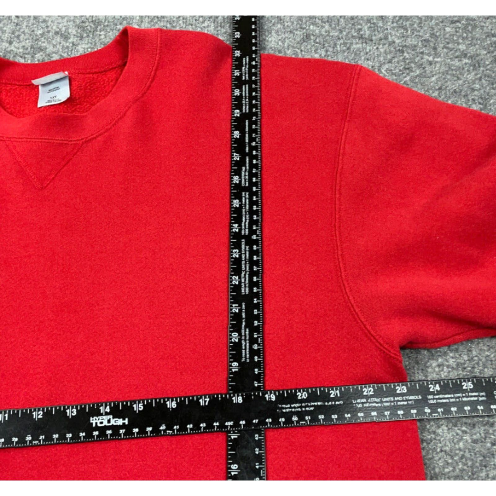 Soffe VINTAGE Soffe Sweatshirt Shirt Adult 1X Tall Red 50/50 90s Solid Crew Neck Mens Tall Size US XL / EU 56 / 4 - 3 Thumbnail