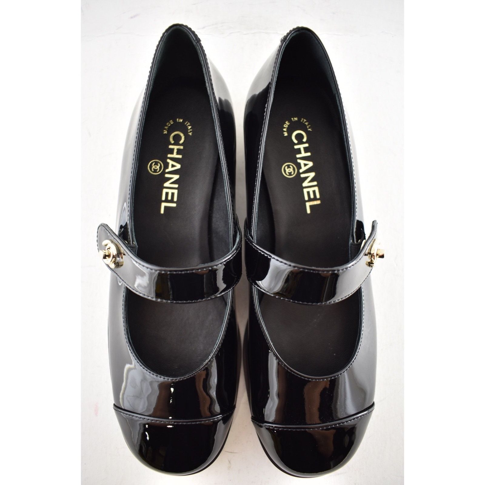 Chanel Chanel Black Patent Turnlock CC Mary Jane Ballet Flat 40 Size US 10 / IT 40 - 12 Thumbnail