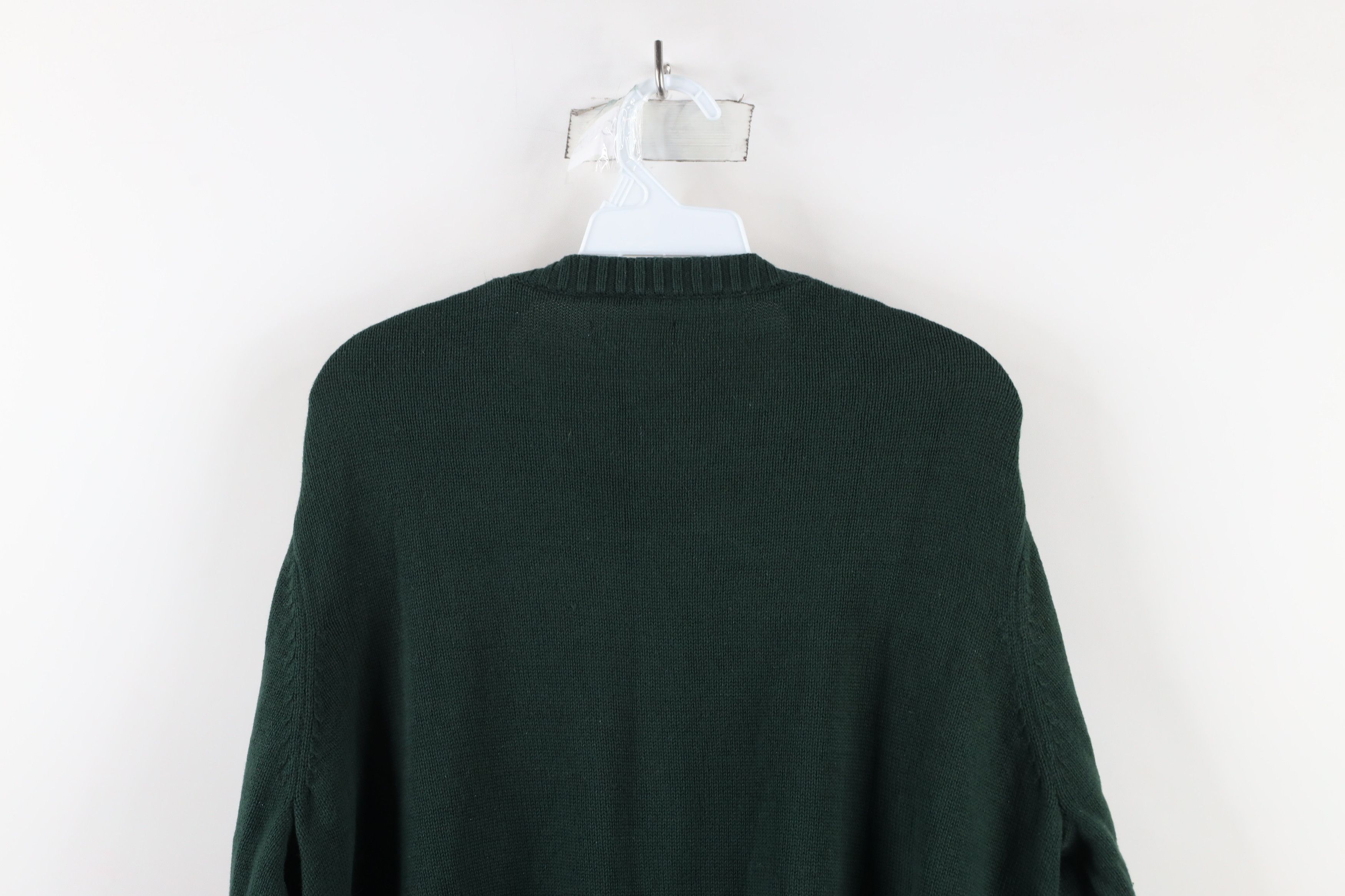 Vintage Vintage 90s Streetwear Striped Knit Crewneck Sweater Green Size US XL / EU 56 / 4 - 8 Thumbnail