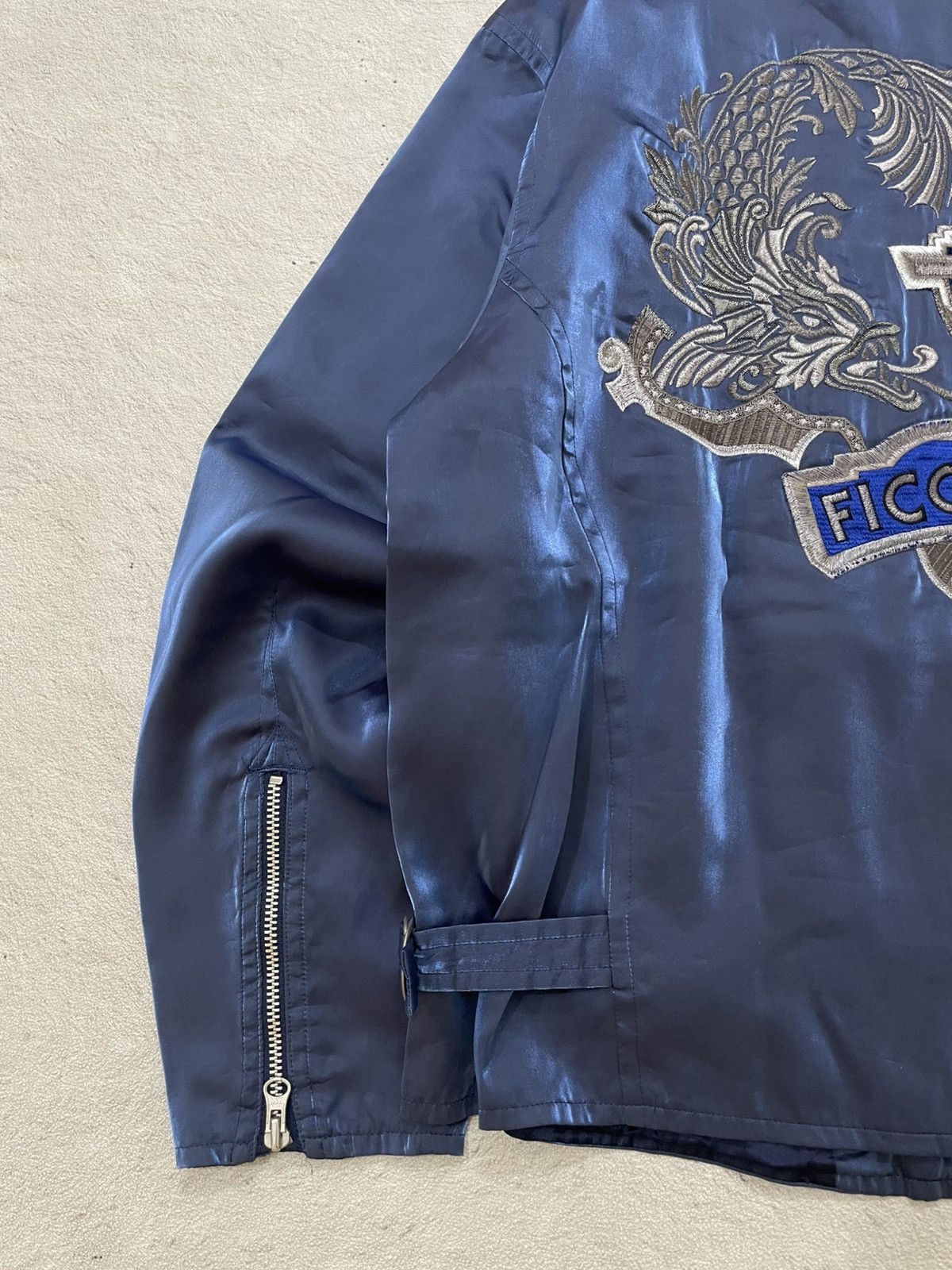 Japanese Brand 2000s Japan Ficce Uomo Archive Embroidered Dragon Jacket Y2K Size US XL / EU 56 / 4 - 8 Thumbnail