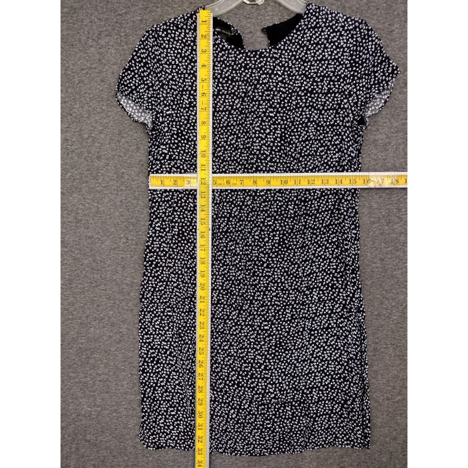Vintage MNG Collection Women's Dress XS Flower Dot Black/White Midi Casual Dress Size XS / US 0-2 / IT 36-38 - 5 Thumbnail
