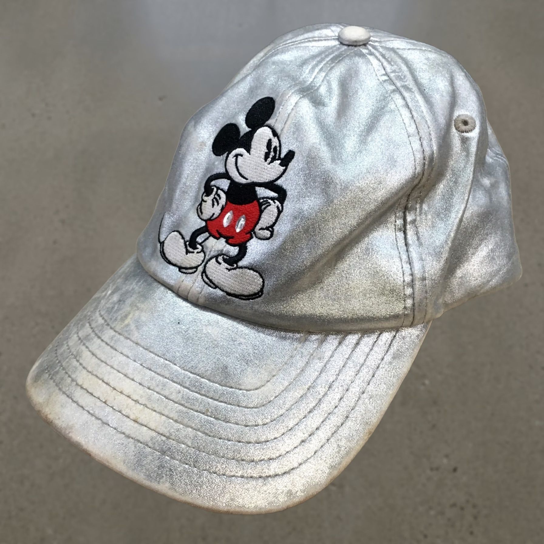 Disney Disney Parks Mickey Mouse Baseball Cap Hat Womens OS Metallic Silver Adjustable Size ONE SIZE - 1 Thumbnail
