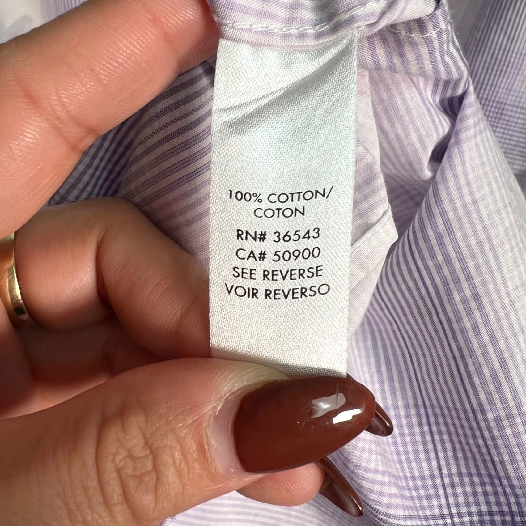 Calvin Klein Calvin Klein Purple & White Plaid Dress Shirt Mens Large 16-16.5 Shirt Men Adult Large Purple Plaid Long Sleeve Button-Up Dress Shirt Mens 16-16.5 Size 42R - 4 Thumbnail