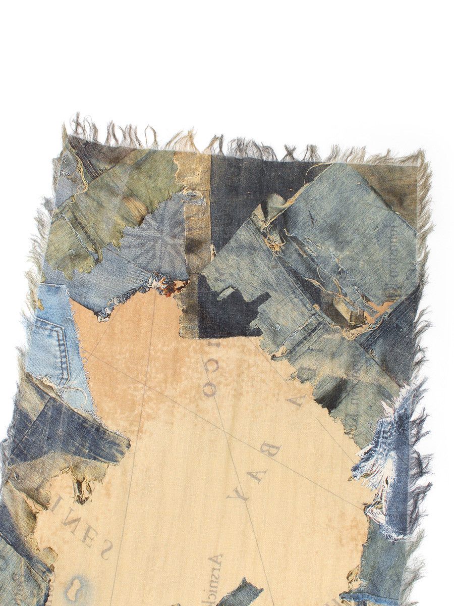 Kapital Kapital Rayon Fringe Scarf KAYO HUESO denim map Size ONE SIZE - 4 Thumbnail