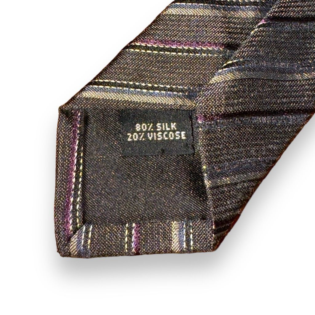 John Varvatos John Varvatos USA Gray & Purple Rep Striped Made in USA Tie Size ONE SIZE - 5 Thumbnail