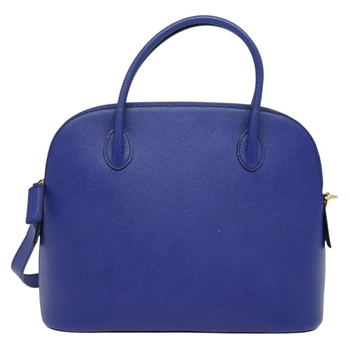 CELINE Hand Bag Leather Blue Gold