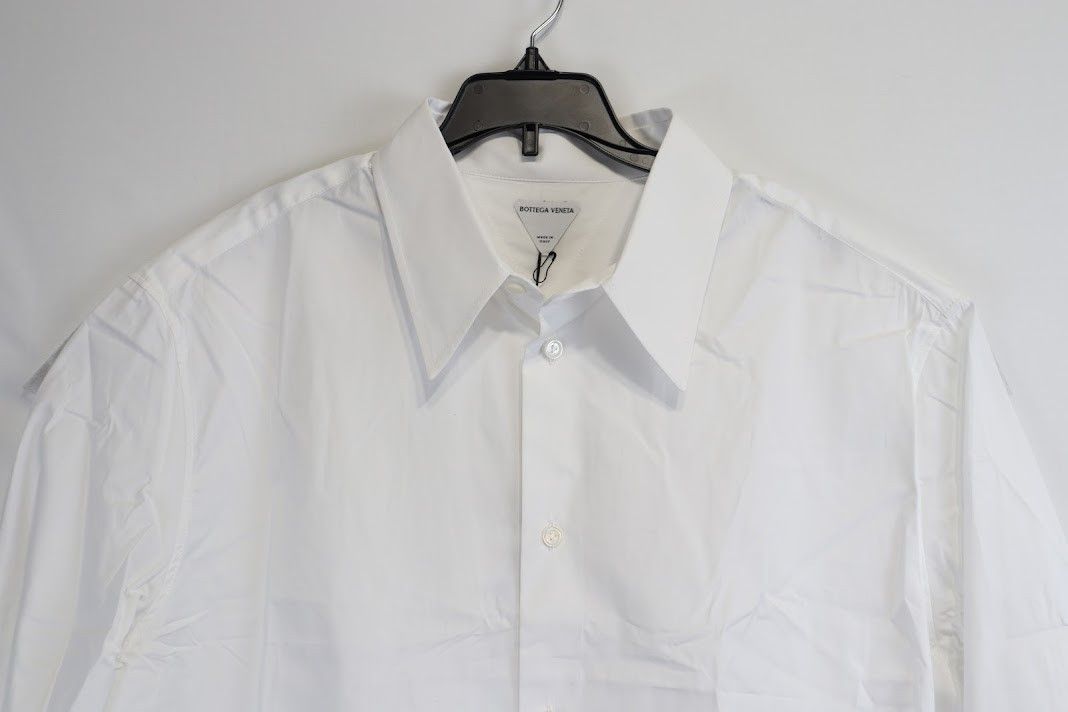 Bottega Veneta o1rshd1 Popelin Button Shirt in White Size US L / EU 52-54 / 3 - 2 Thumbnail