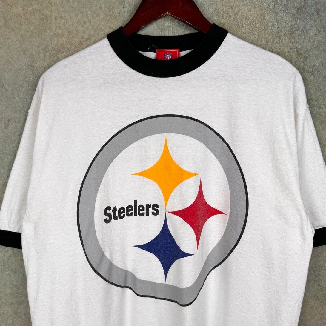 NFL × Vintage VTG Pittsburgh Steelers NFL T Shirt Mens Sz L Ringer White Size US L / EU 52-54 / 3 - 4 Thumbnail