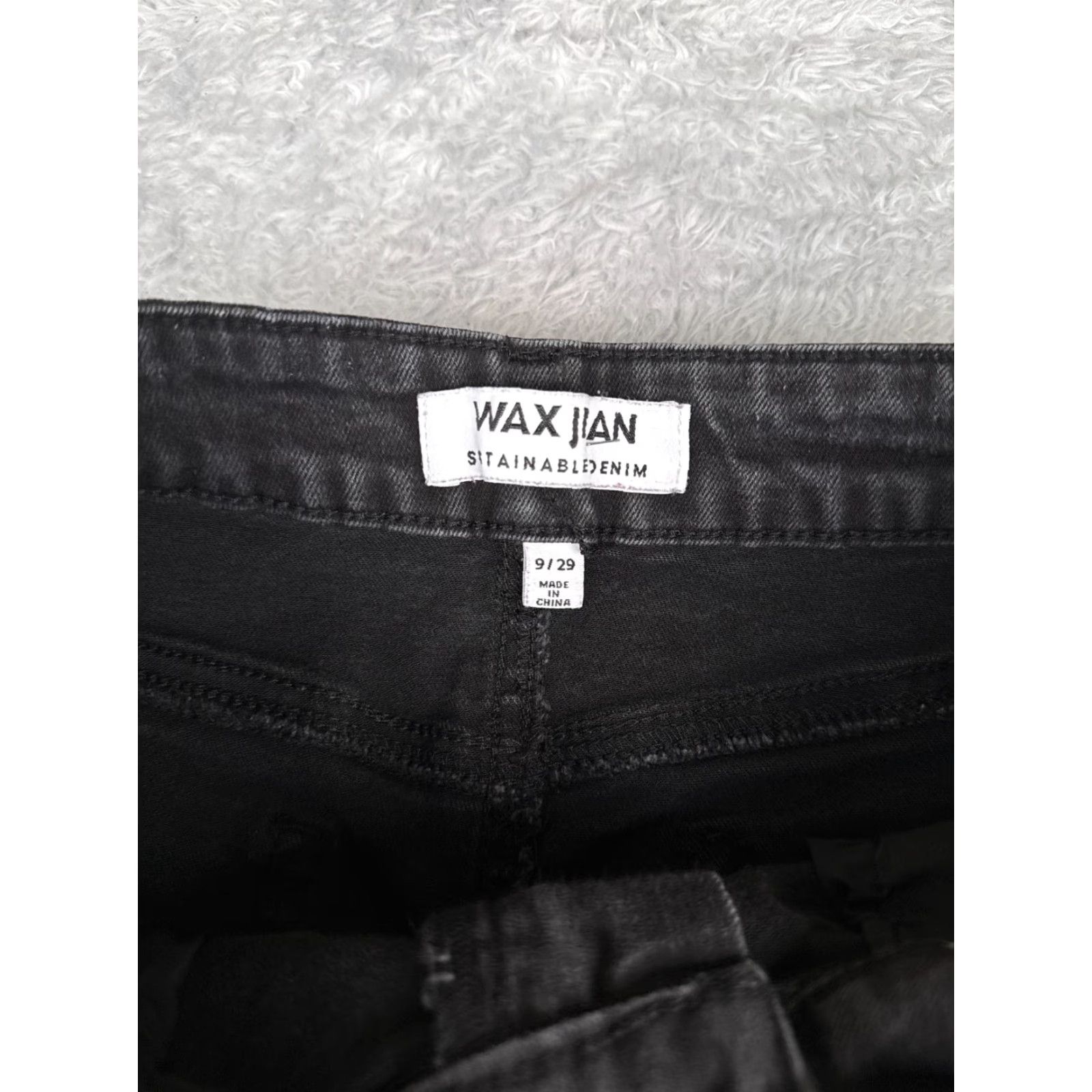 Vintage Wax Jeans Jeans Flared 27x27 Black Denim Juniors 9 High Rise Distressed Cotton Blend Pocket 5-Pocket Womens Mens Girls Size 30" / US 8 / IT 44 - 6 Thumbnail