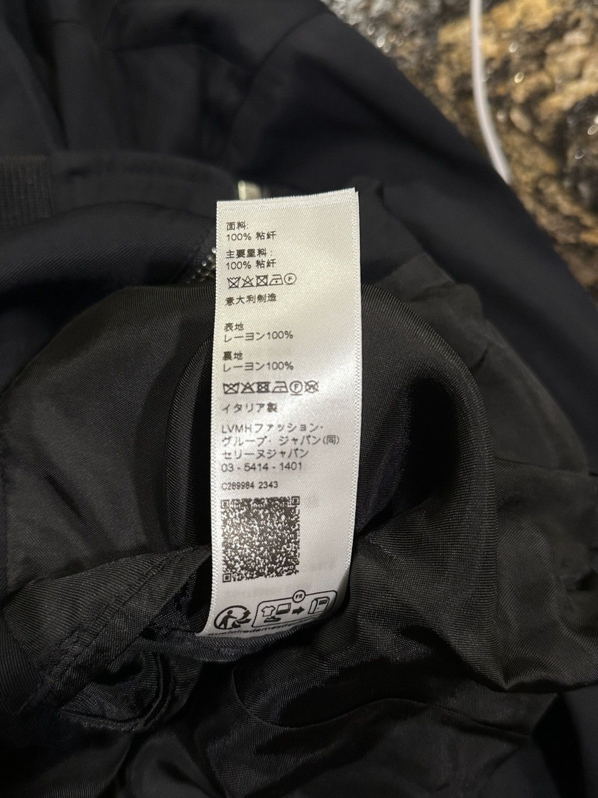 Celine Celine x Hedi Triomphe Logo Viscoe Navy Blouson Jacket Size US M / EU 48-50 / 2 - 13 Thumbnail