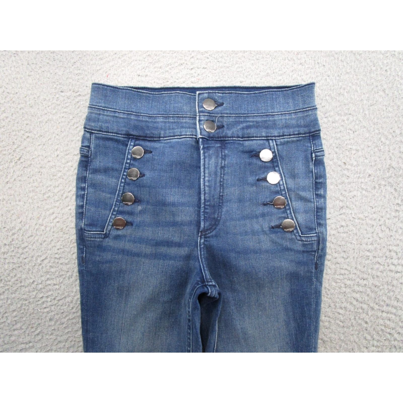 Express Express Blue Stretch Denim Super High Rise Ankle Skinny Jeans Jegging Size 2R Size 26" / US 2 / IT 38 - 3 Thumbnail