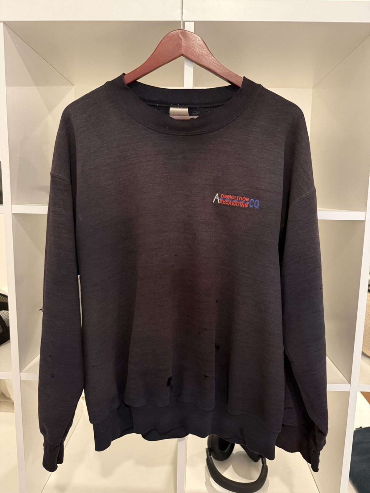 Vintage Thrashed and Faded Vintage Demolition Crewneck Size US L / EU 52-54 / 3 - 1 Thumbnail