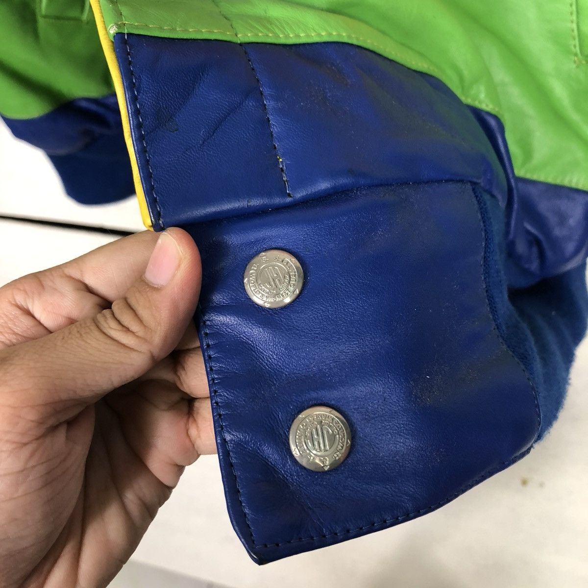 Jimi Hendrix 🔥VINTAGE GENUINE LEATHER JACKET BOMBER DUPONT HENDRIK USA Size US L / EU 52-54 / 3 - 21 Thumbnail