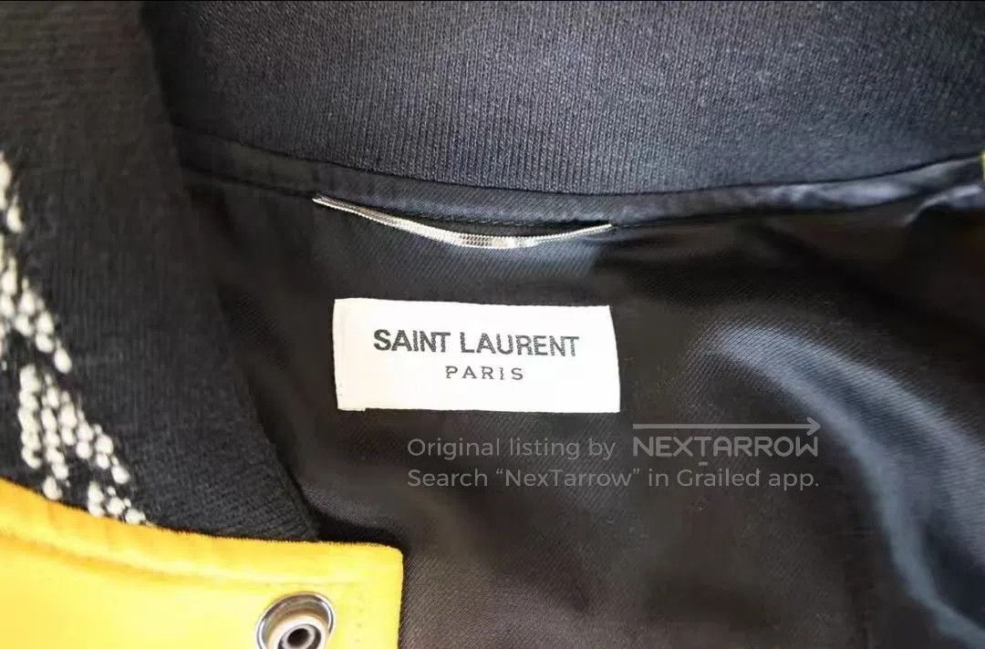 Saint Laurent Paris Saint Laurent Paris Yellow arrow patchwork baseball jacket. Size US M / EU 48-50 / 2 - 5 Thumbnail