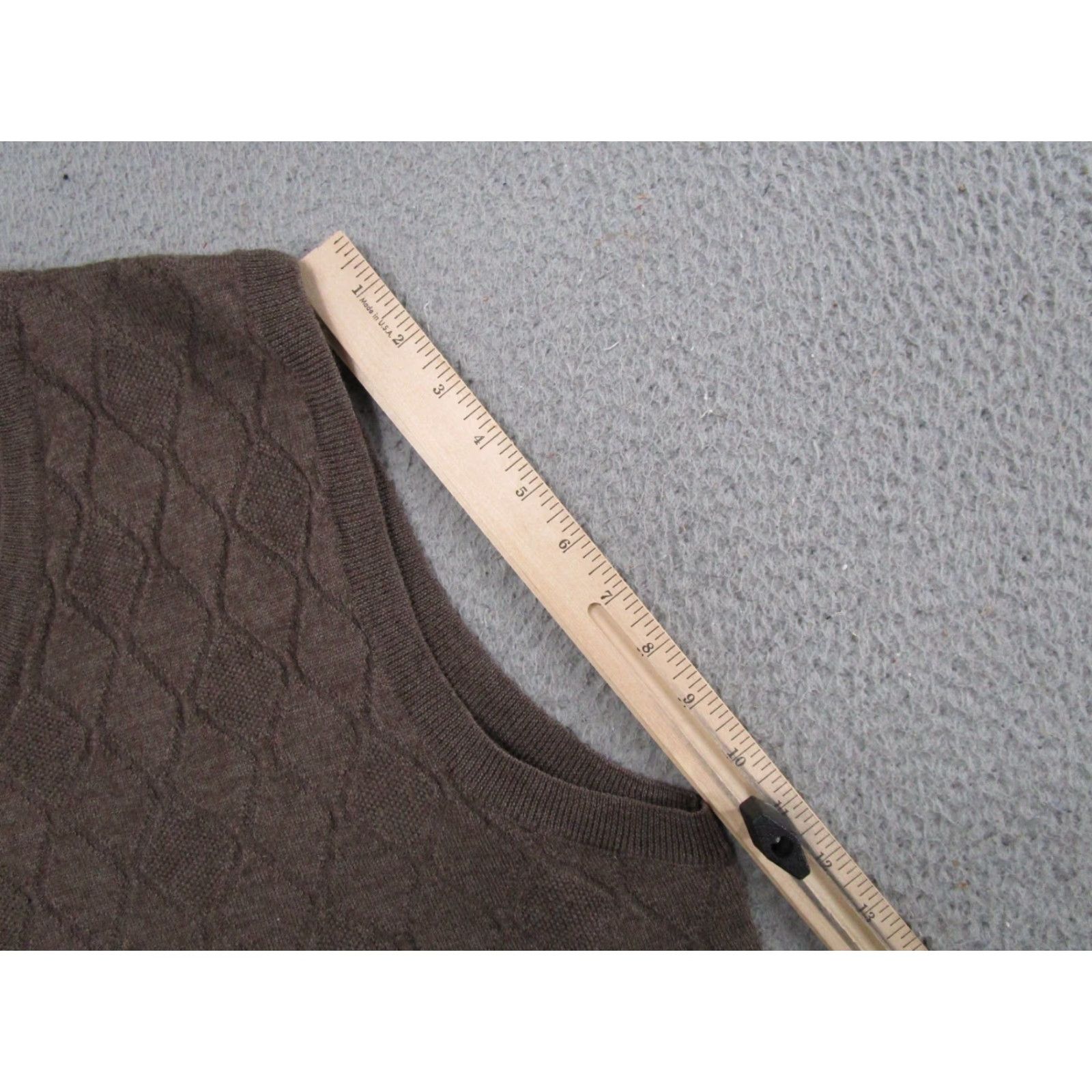 Club Room VEST Club Room Men's XL Knit Merino Wool Blend Brown Argyle Diamond Golf Grandpa Sleeveless V-Neck Casual Winter Spring Fall Size US XL / EU 56 / 4 - 7 Thumbnail