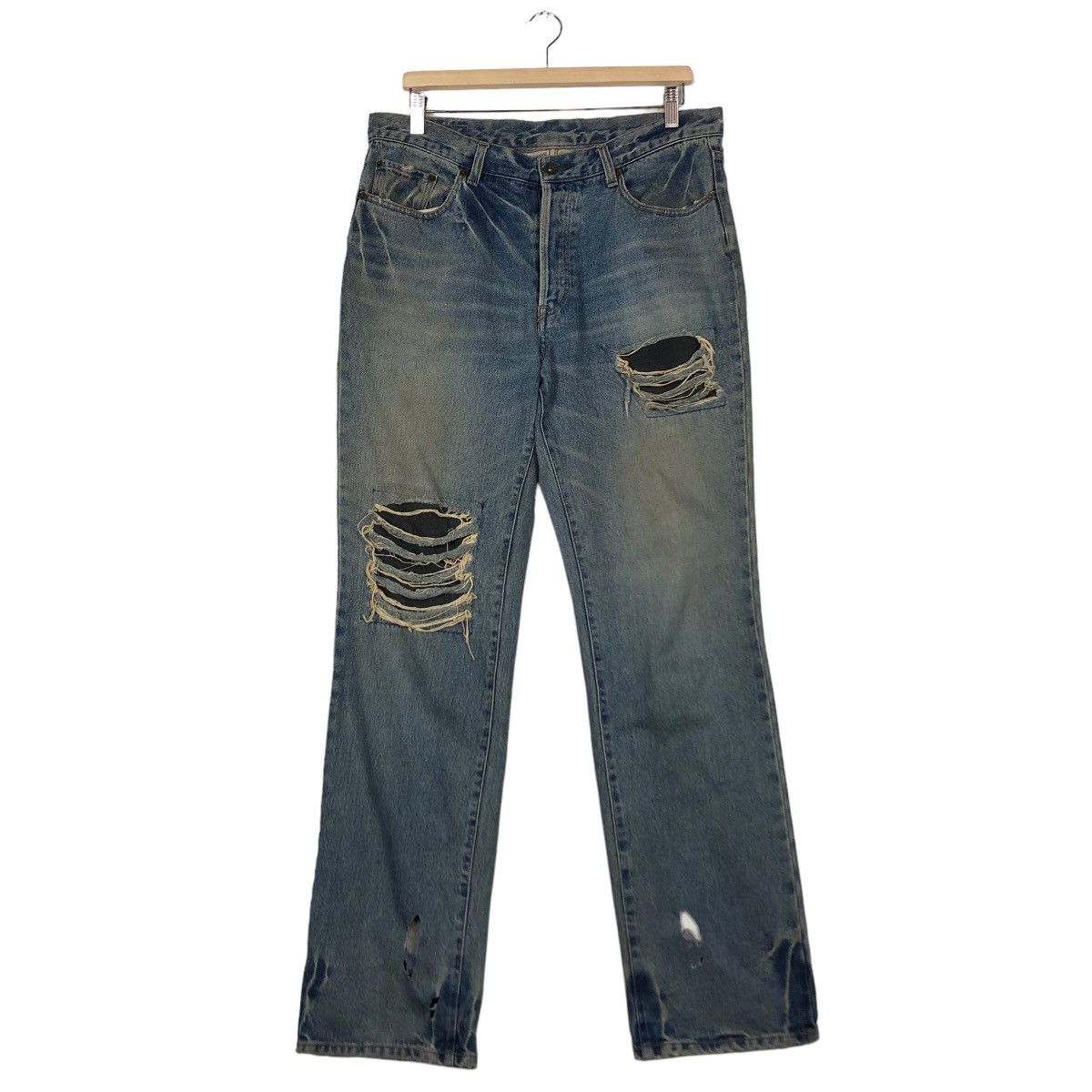If Six Was Nine 🔥Biker Distressed Denim Jeans Japan Made Size US 34 / EU 50 - 1 Thumbnail