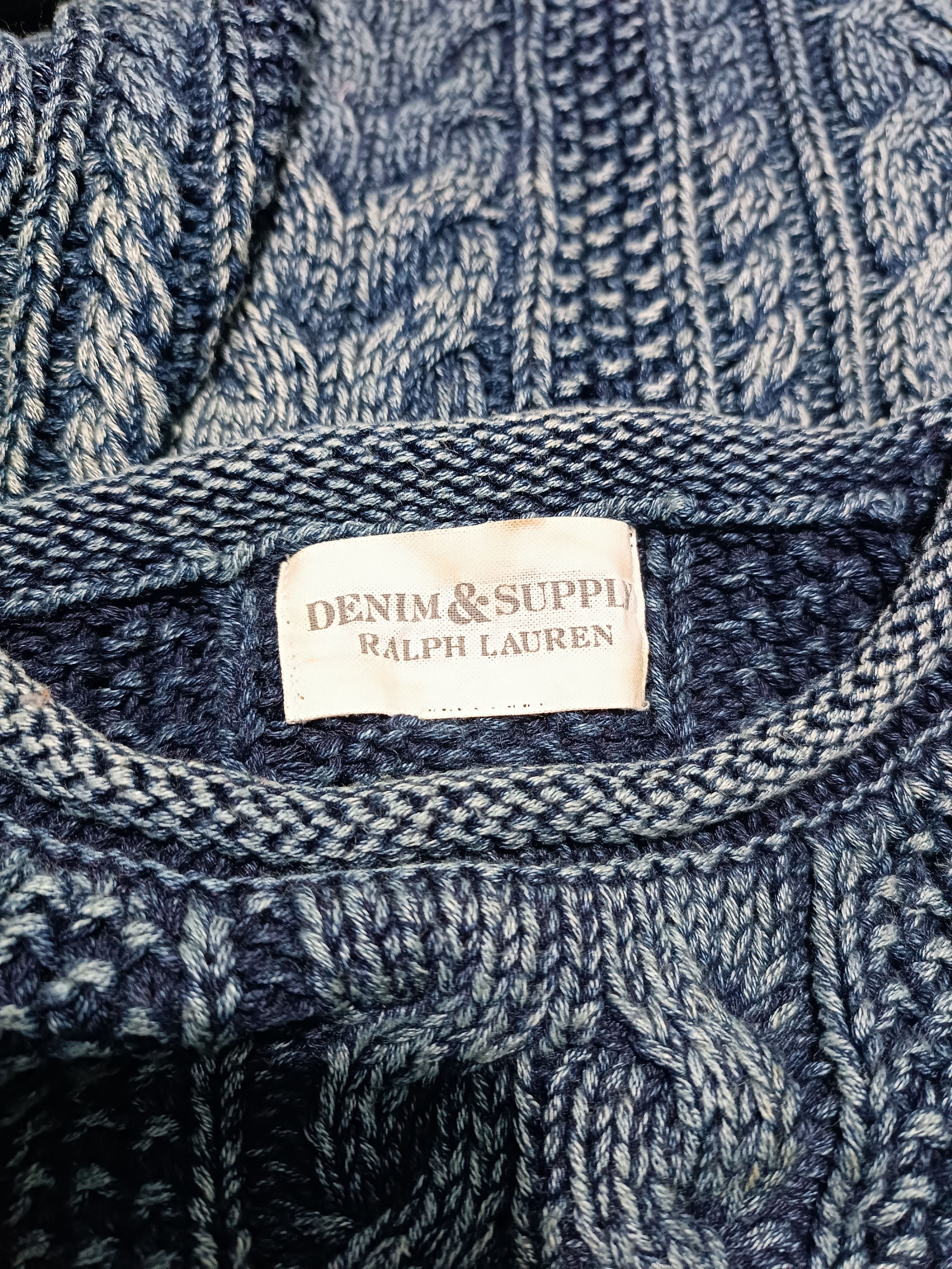 Denim & Supply Ralph Lauren Sweater Knit Indigo Dyed Wash Elbow Patch Denim Size US M / EU 48-50 / 2 - 9 Thumbnail
