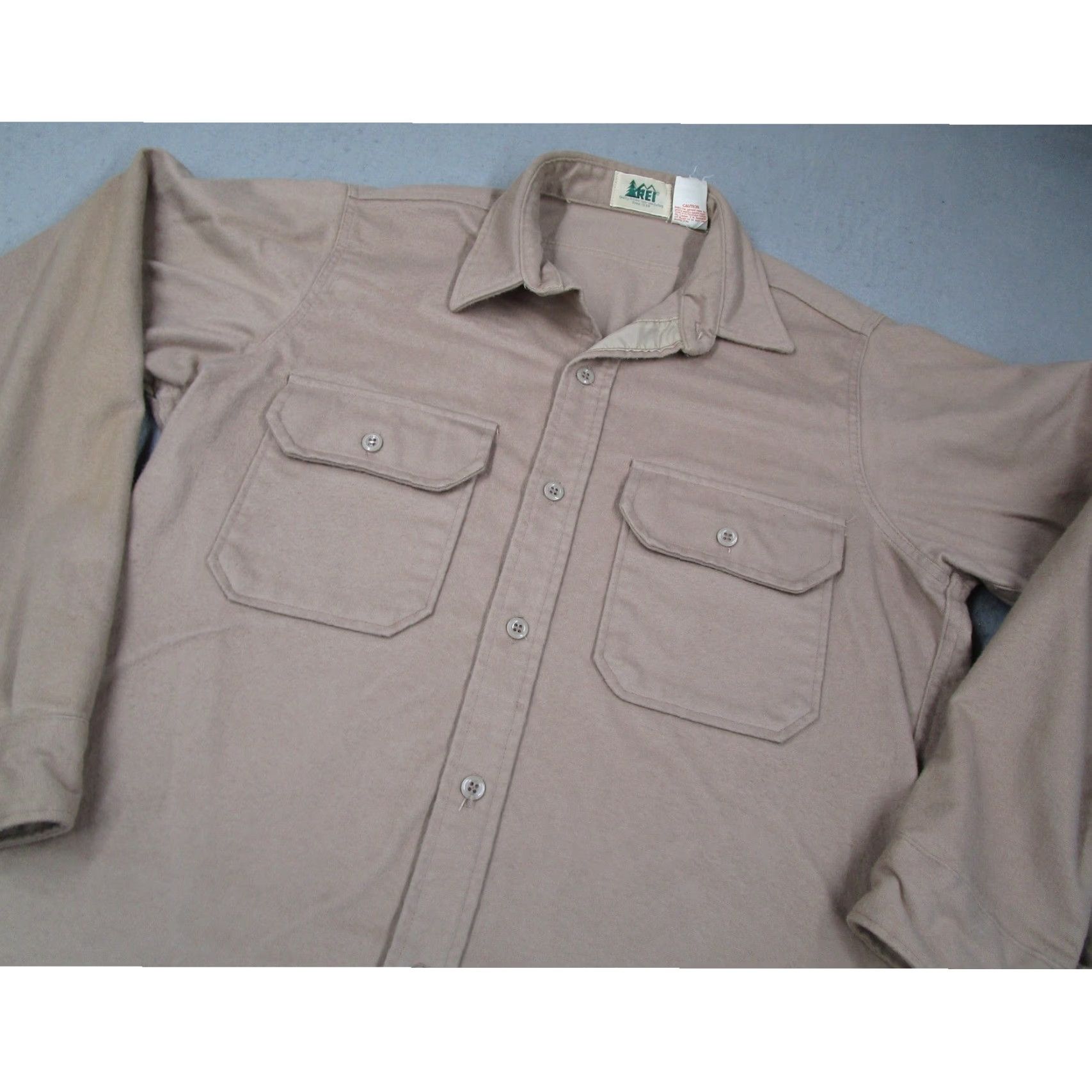 Vintage VINTAGE REI Shirt Mens L Beige Cotton Flannel Chamois Button-Up 80s USA Casual Workwear Long Sleeve Size US L / EU 52-54 / 3 - 2 Thumbnail