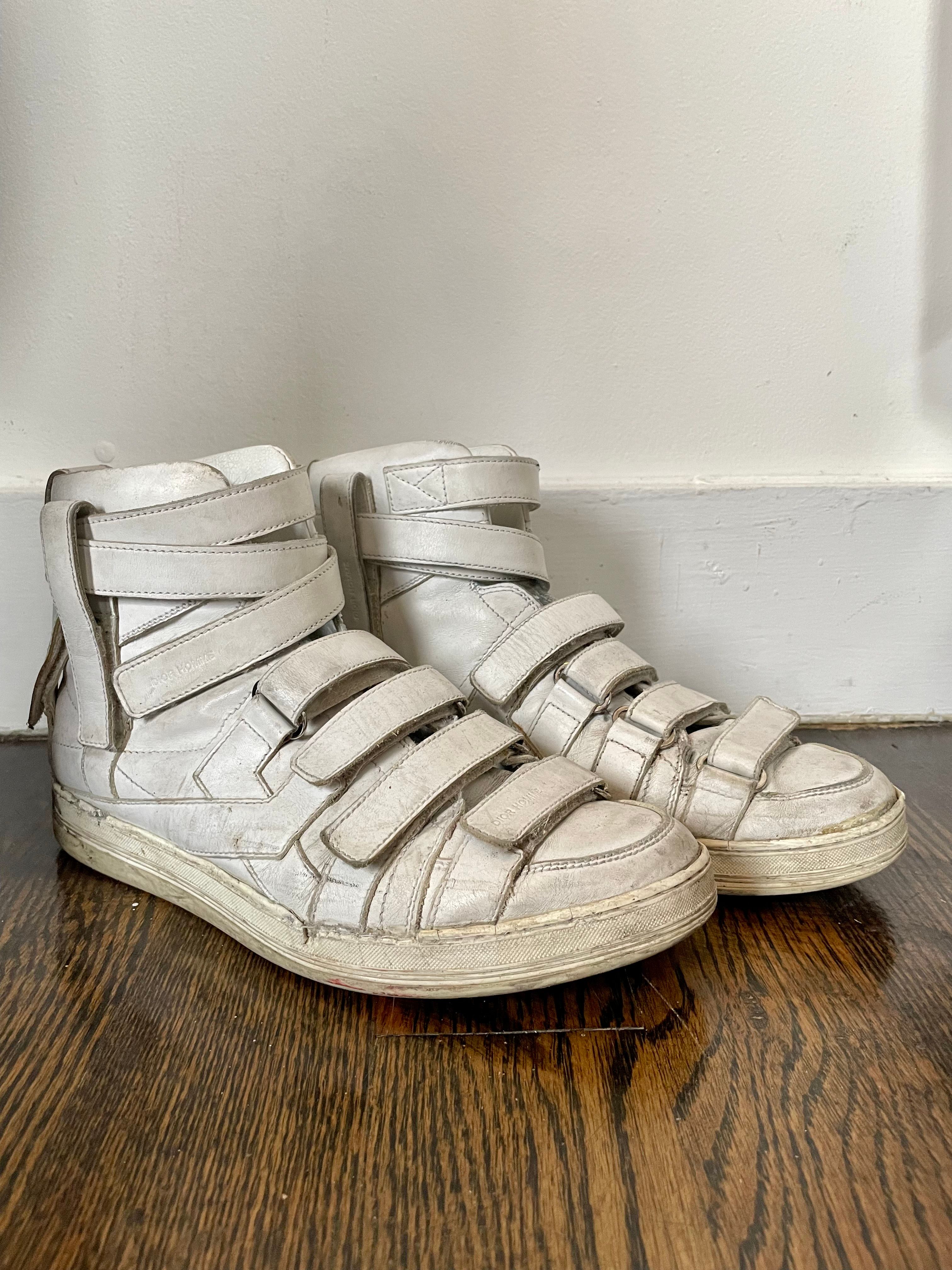 Dior AW08 Lumiere Du Nord High Top Velcro Strap Sneakers | Grailed