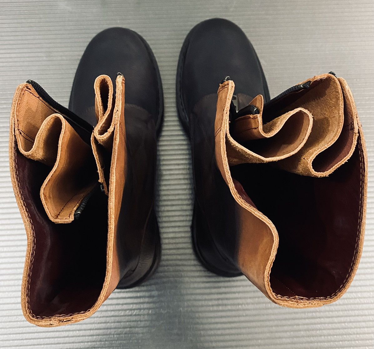 Ann Demeulemeester Ann Demeulemeester 🇮🇹 cognac/blk degrade dayzero boots 11 NEW Size US 11 / EU 44 - 11 Thumbnail