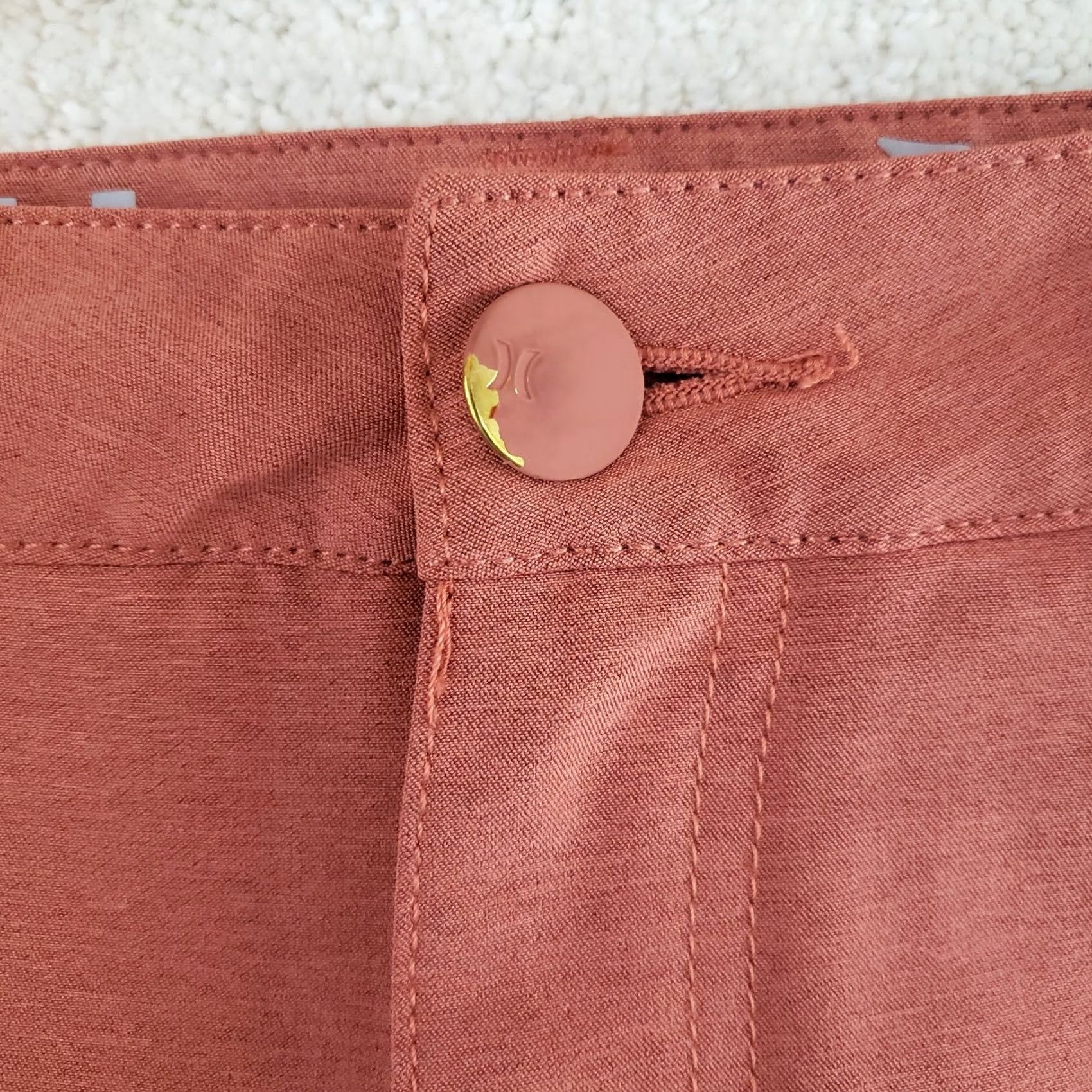 Hurley Hurley Men's Shorts Size 38x10 Coral Pink Belt Loops Pockets Polyester Elastane Casual, Travel Size US 38 / EU 54 - 5 Thumbnail