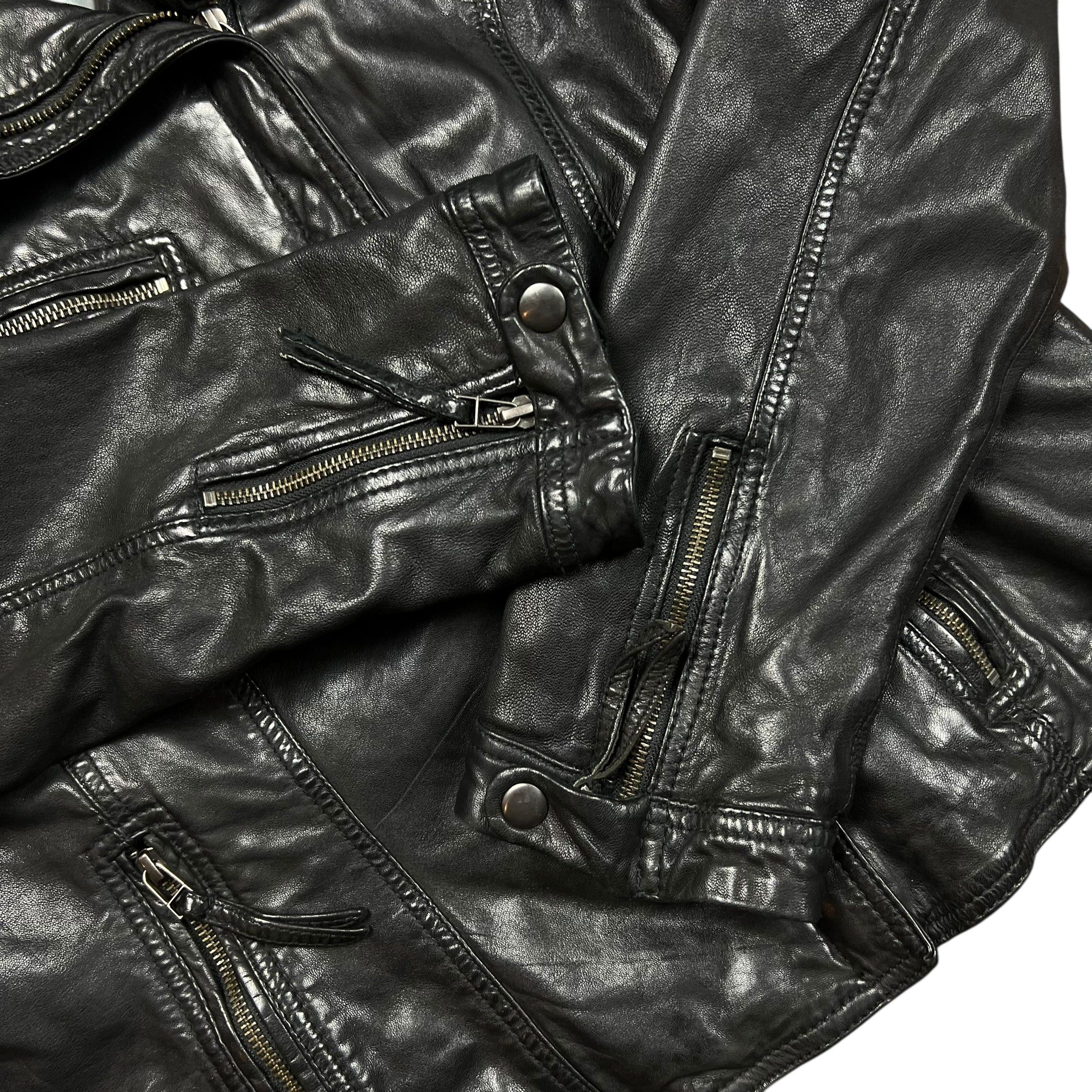 Danier Danier Black Leather Asymmetrical Biker Jacket - XL Size XL / US 12-14 / IT 48-50 - 3 Thumbnail