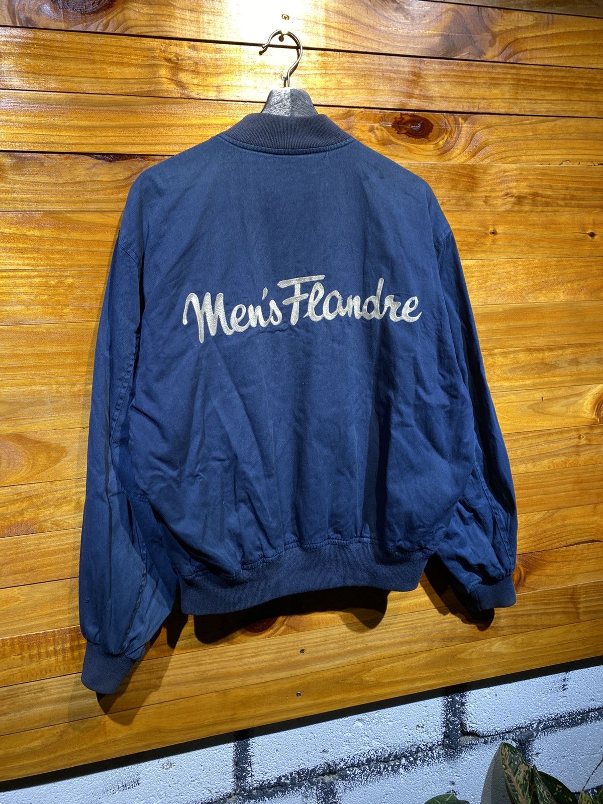 Japanese Brand Vintage Men’s Flandre Navy Bomber Jacket 100% Cotton, Japan Size US M / EU 48-50 / 2 - 9 Thumbnail