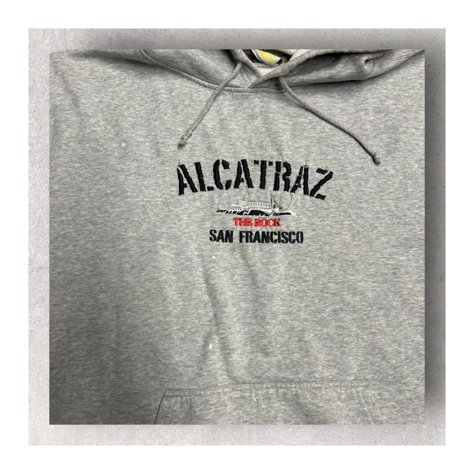 Vintage VTG Alcatraz The Rock Hoodie Gray Men's 2XL Size US XXL / EU 58 / 5 - 3 Thumbnail