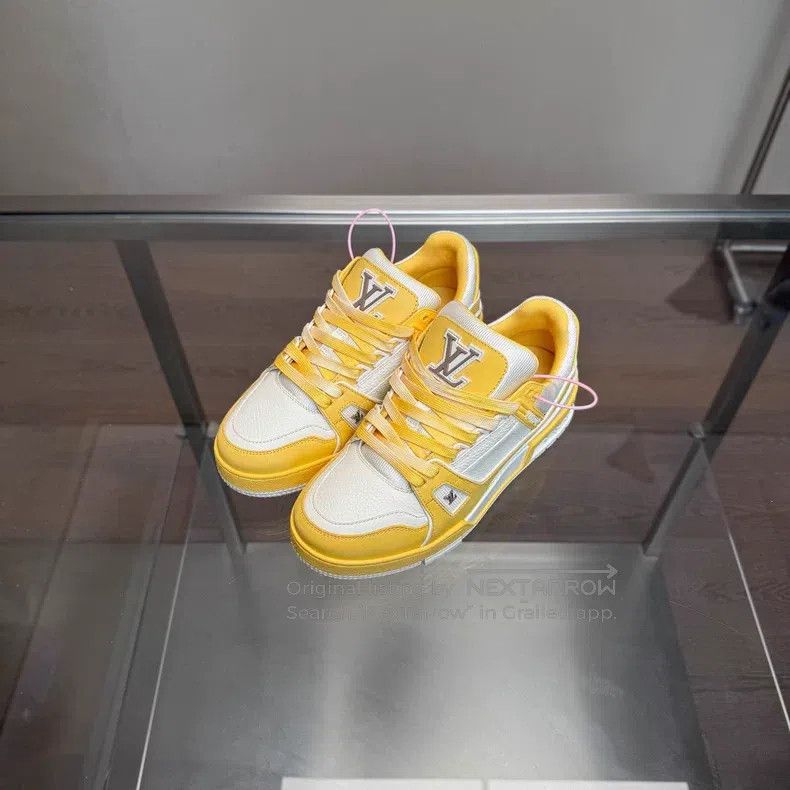 Louis Vuitton Louis Vuitton Trainer New White and Yellow shoes Size US 7 / IT 37 - 1 Thumbnail