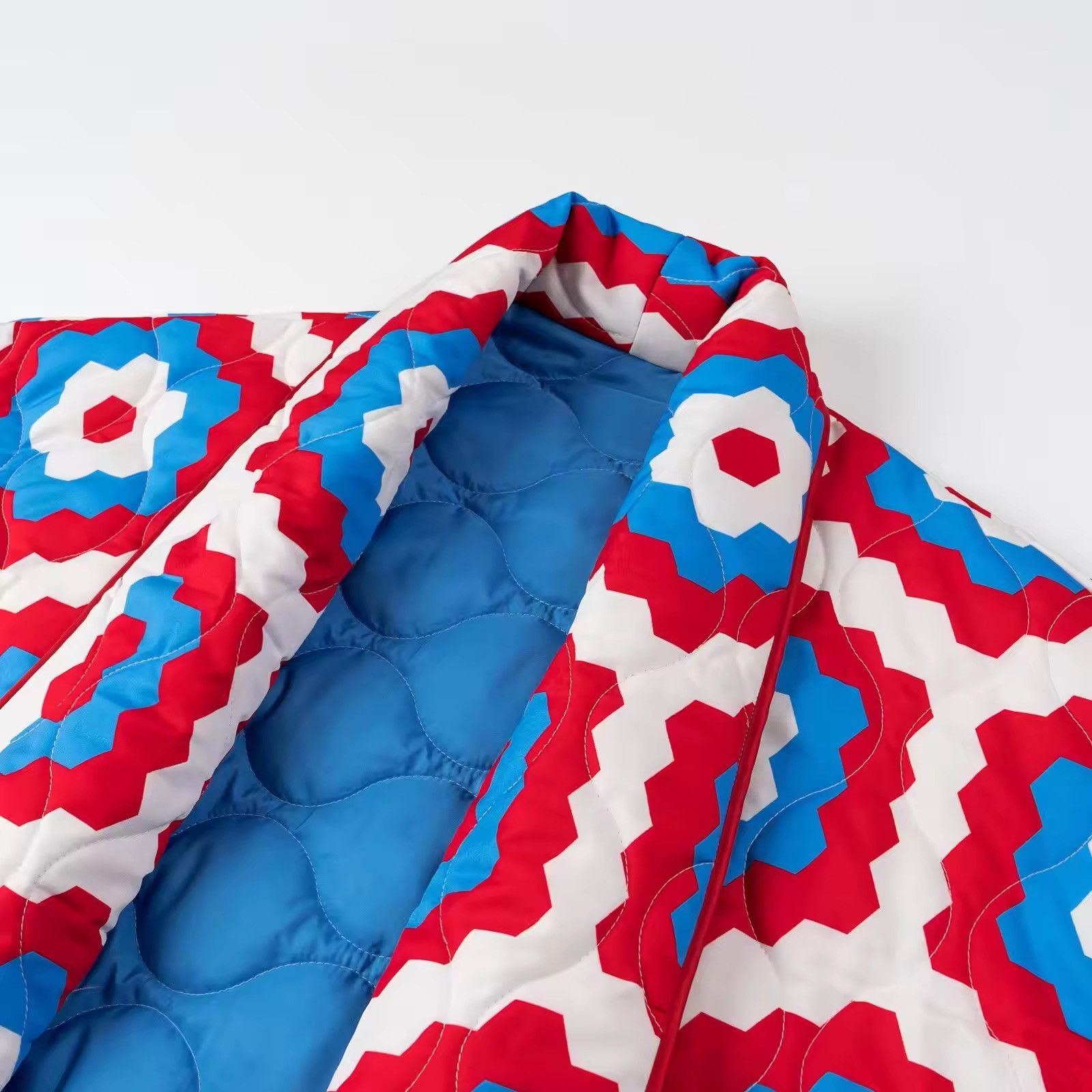 Japanese Brand Geometric Print Spliced Oversize Cardigan Jacket Size M / US 6-8 / IT 42-44 - 3 Thumbnail