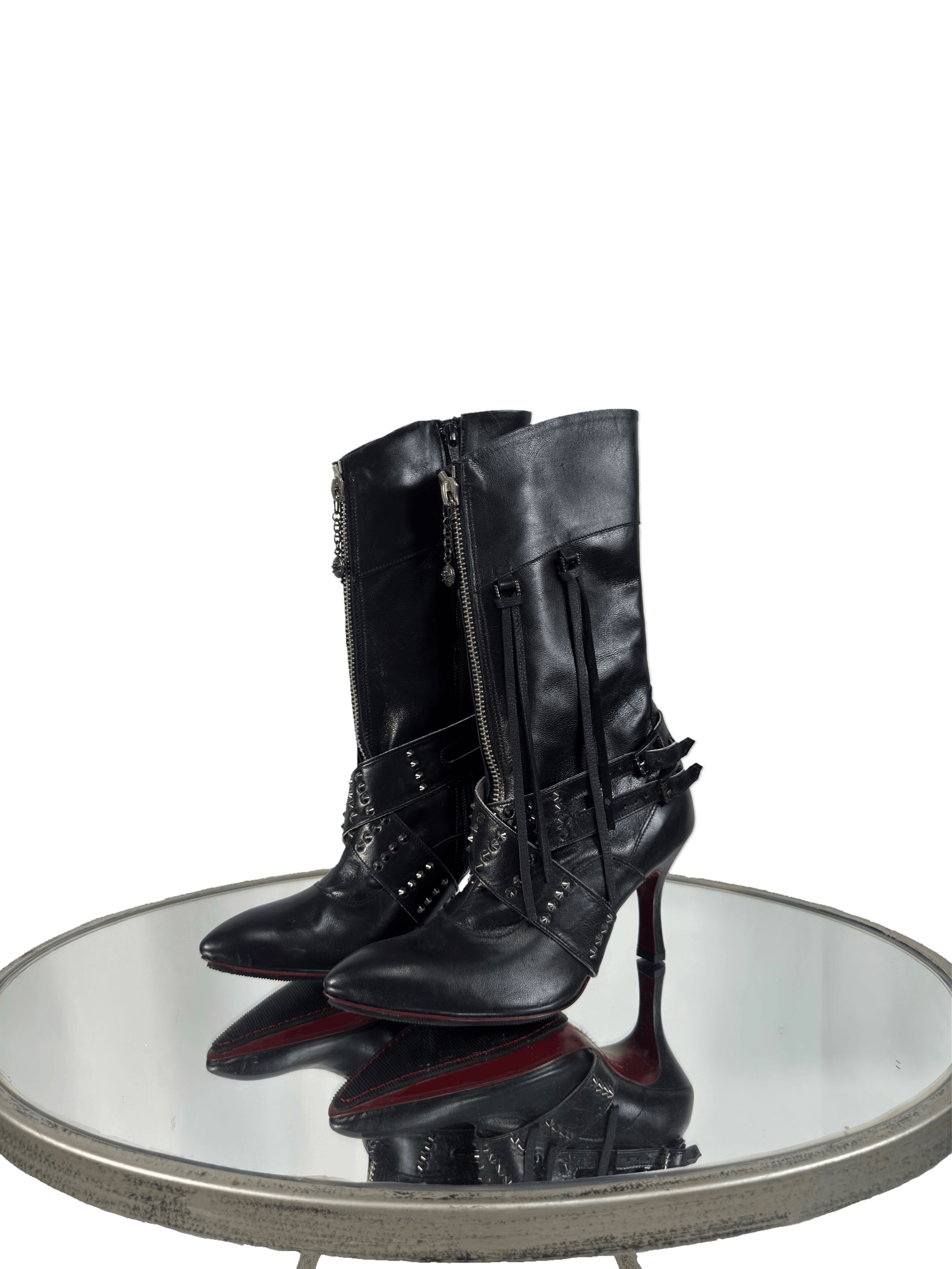 Hiromu Takahara Plaid Biker Boots