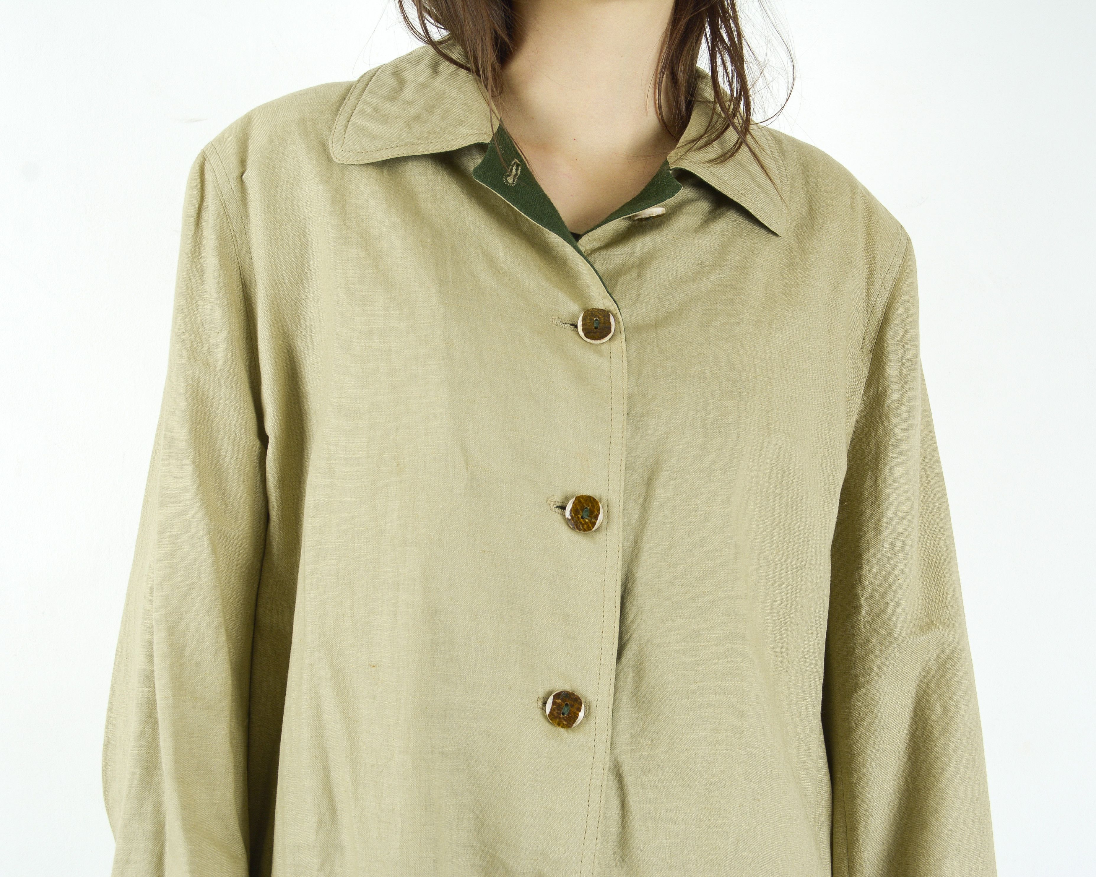 Vintage H. Moser Linen Trachten Blazer Jacket Beige Sport Coat Size M / US 6-8 / IT 42-44 - 5 Thumbnail
