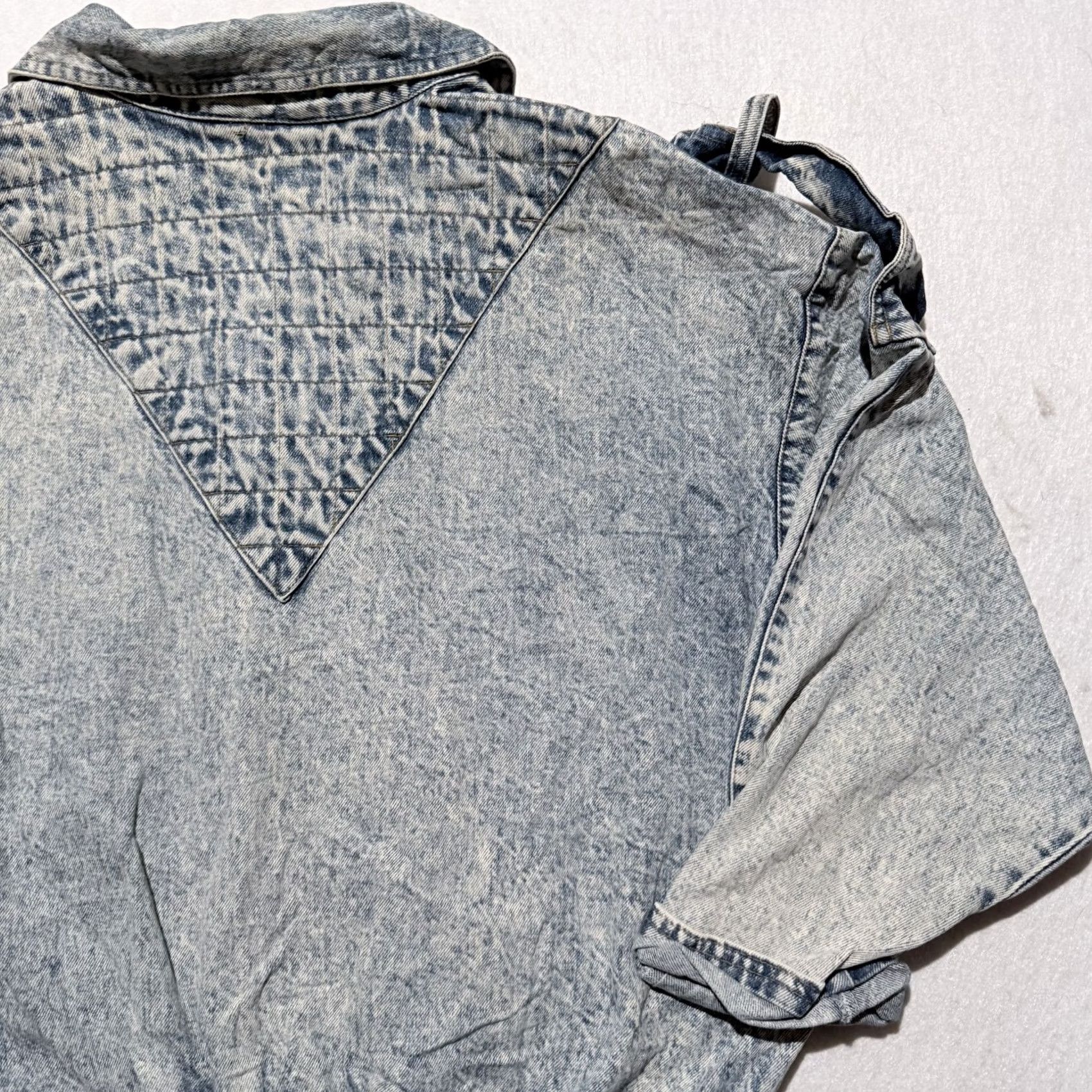 X-LARGE VINTAGE Boyco Jacket Women Blue Acid Wash Denim Tie Elastic Waist Retro - Large Denim Jacket Woman Blue Acid Wash Retro Tie Elastic Waist Large Size L / US 10 / IT 46 - 6 Thumbnail