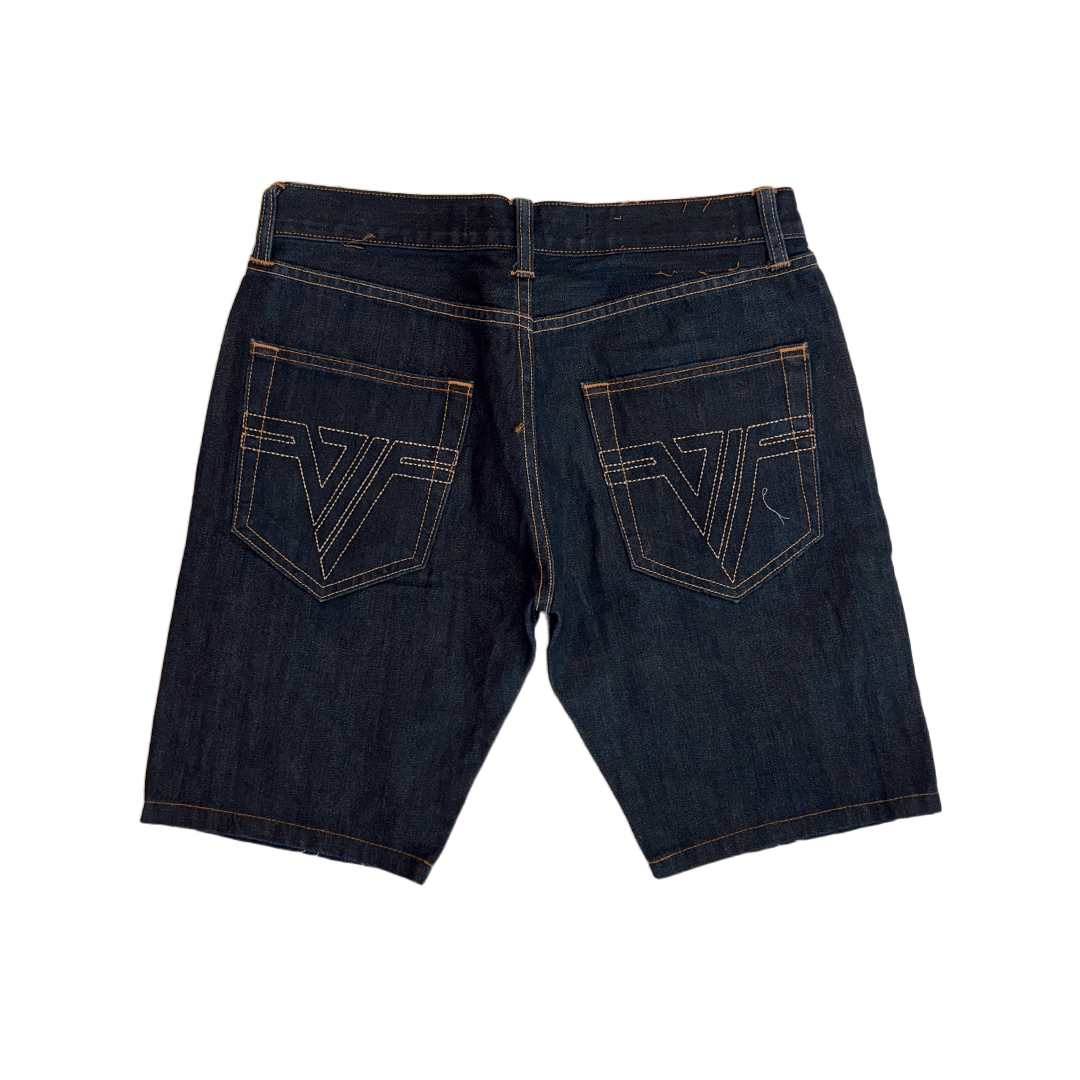 Christian Audigier Audigier Golden Embroidery Denim Short (32) Size US 32 / EU 48 - 2 Thumbnail