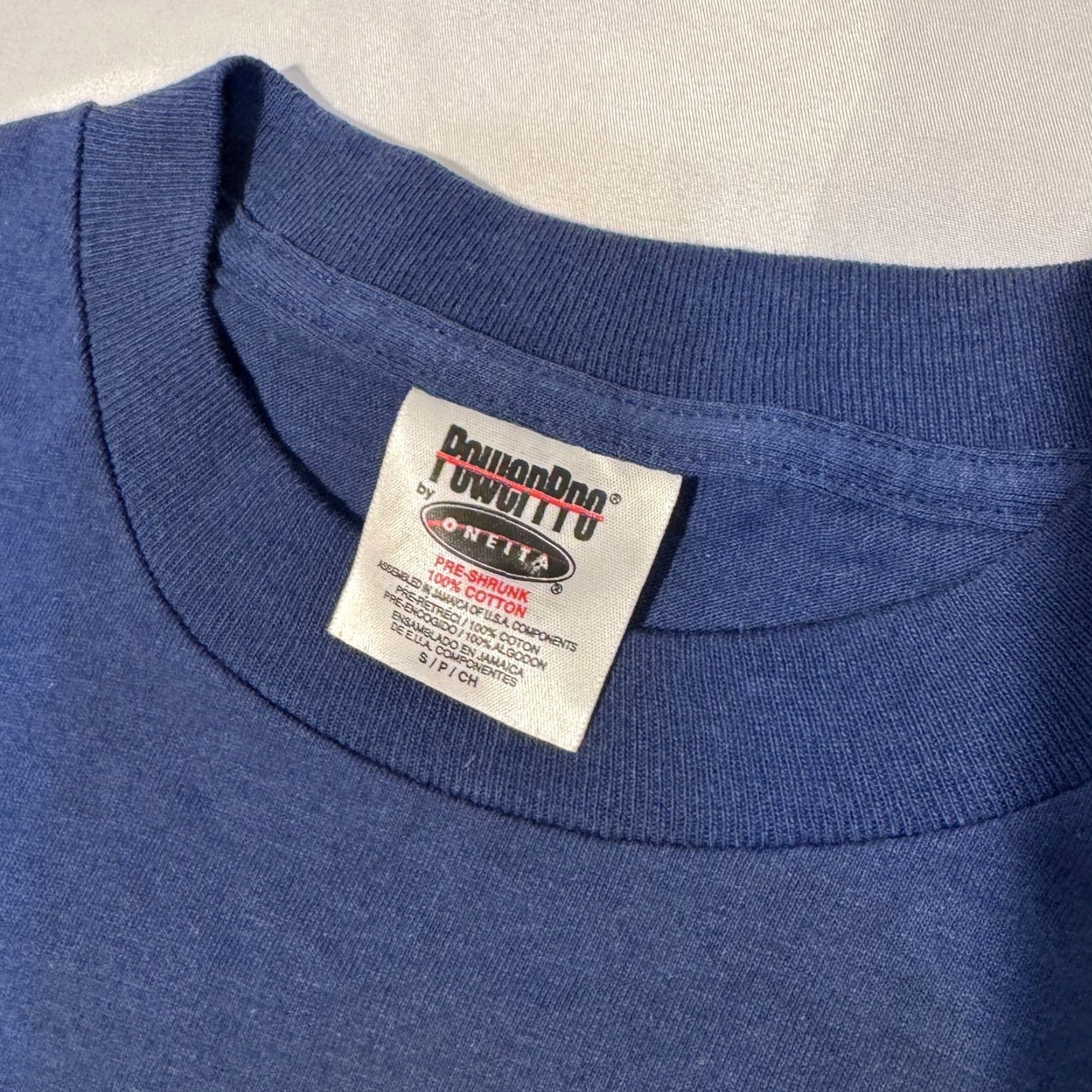 Vintage VINTAGE Oneita PowerPro Slam Dunk Tshirt Logo Crew Neck Blue L Mens Short Sleeve Cotton Jersey 2000s Size US L / EU 52-54 / 3 - 3 Thumbnail