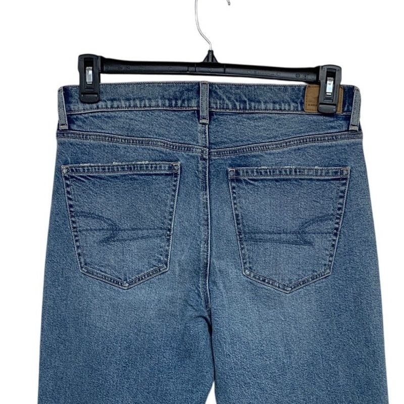 American Eagle Outfitters New American Eagle Womens 10 Straight Denim Blue Jeans Size 32" / US 10 / IT 46 - 4 Thumbnail