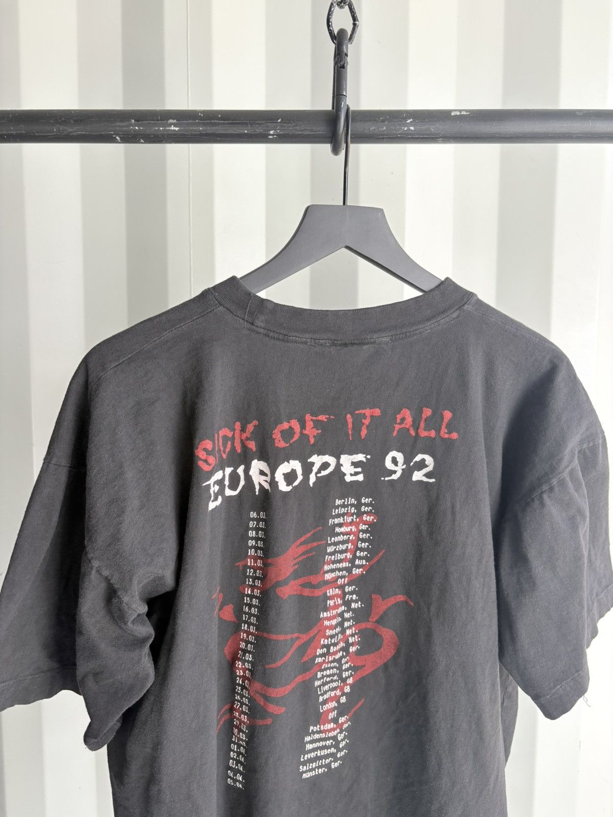 Band Tees Vintage 90s Sick Of It All Shirt Distressed GRUNGE Band Size US XL / EU 56 / 4 - 5 Thumbnail