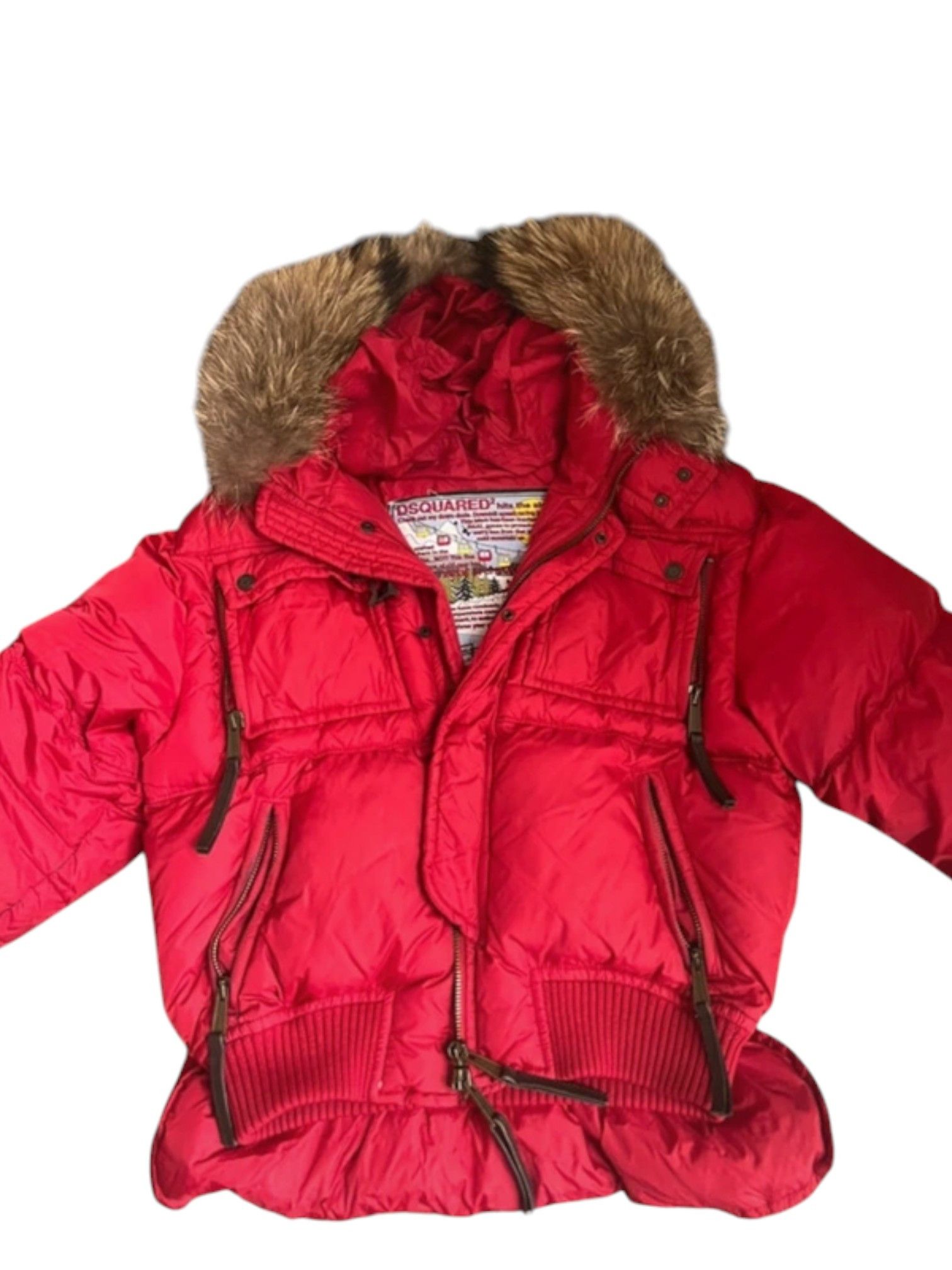 Dsquared2 Dsquared2 Fur Hood Down Jacket – Red – Size 46 Size US S / EU 44-46 / 1 - 2 Thumbnail