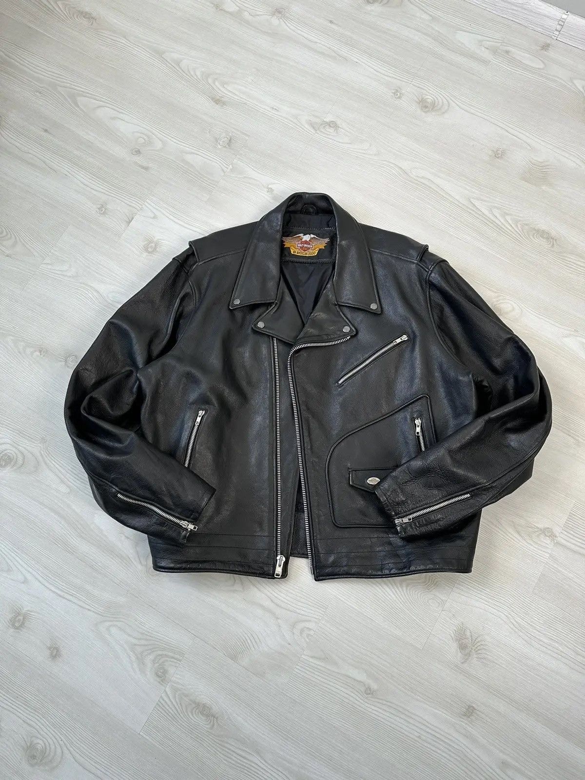 Harley Davidson Vintage Y2k Harley Davidson Biker Denim Jacket Avant Garde Size US XL / EU 56 / 4 - 1 Thumbnail