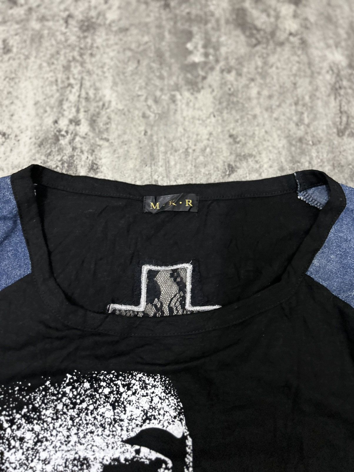 If Six Was Nine × Japanese Brand × Le Grande Bleu (L.G.B.) MKR Japan Skull Mesh Cross Back Design Long Sleeve Tshirt Size US M / EU 48-50 / 2 - 10 Thumbnail