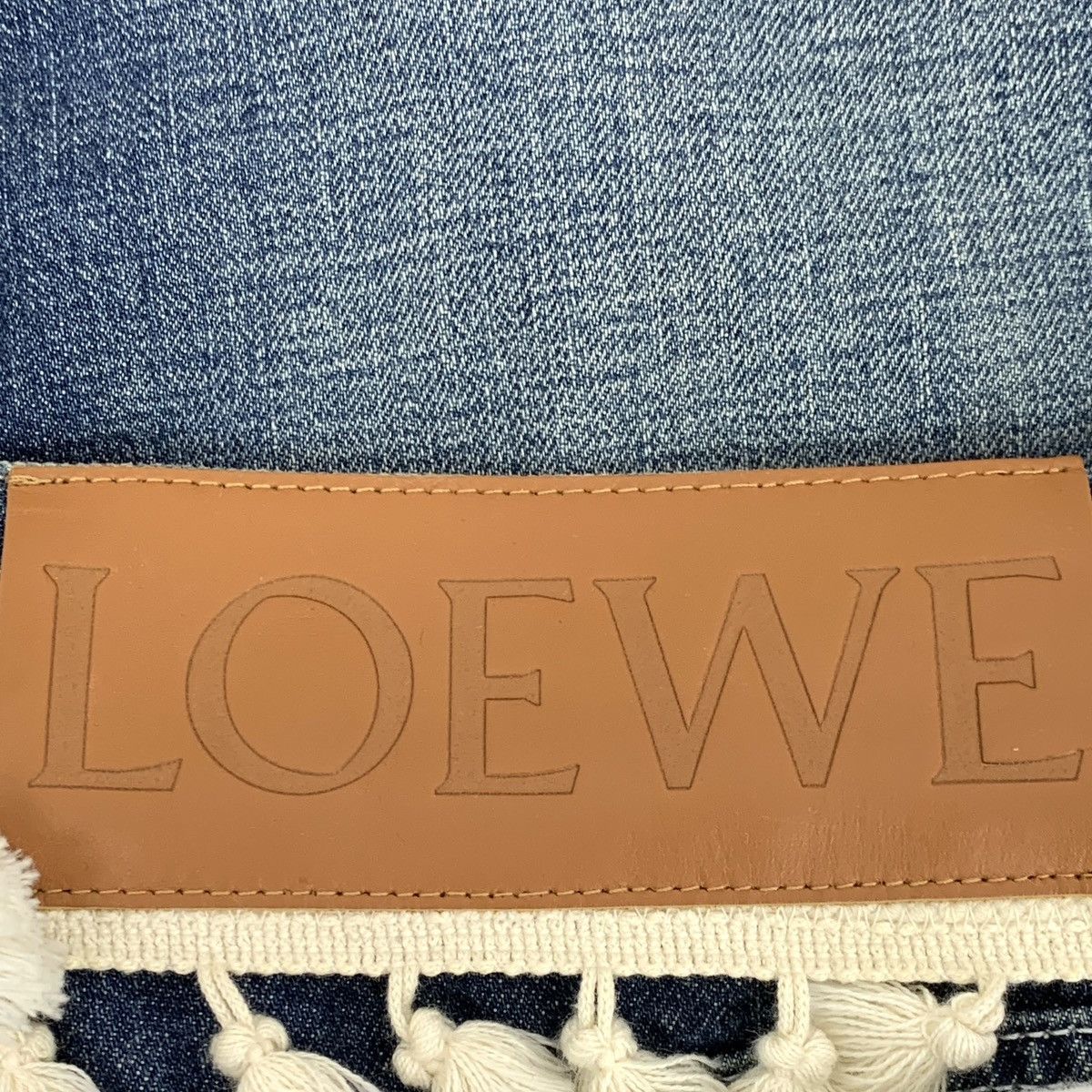 Loewe Loewe Dark Blue Fringe Decor Denim Wide-leg Pants K26WX Size 25" / US 0 / IT 36 - 6 Thumbnail