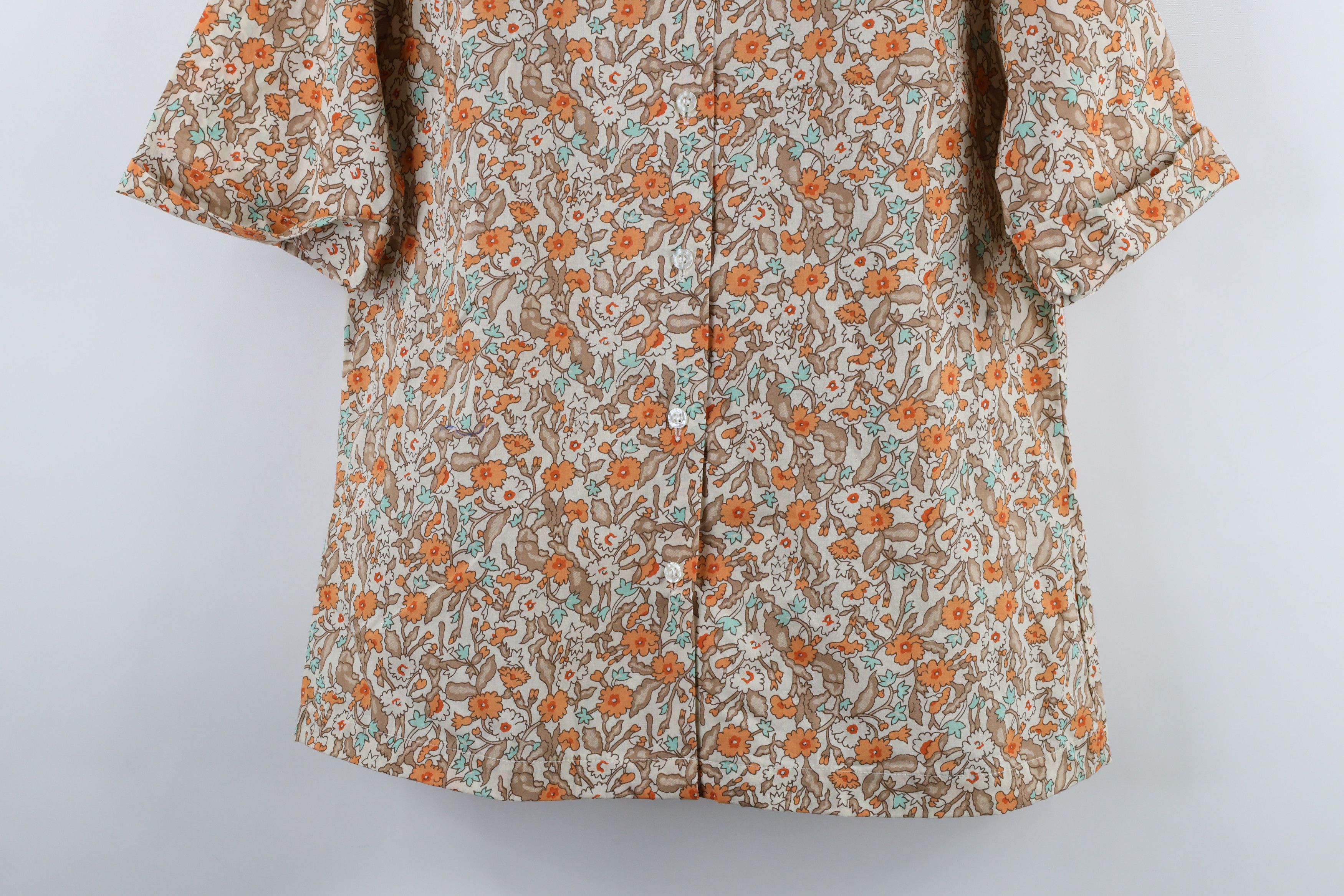 Vintage Deadstock Vintage 60s 70s Streetwear Flower Button Shirt Size XS / US 0-2 / IT 36-38 - 3 Thumbnail