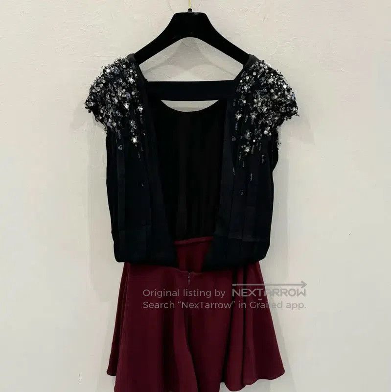 Miu Miu Miu Miu Black Dress with Embellished Shoulders . Size S / US 4 / IT 40 - 2 Thumbnail