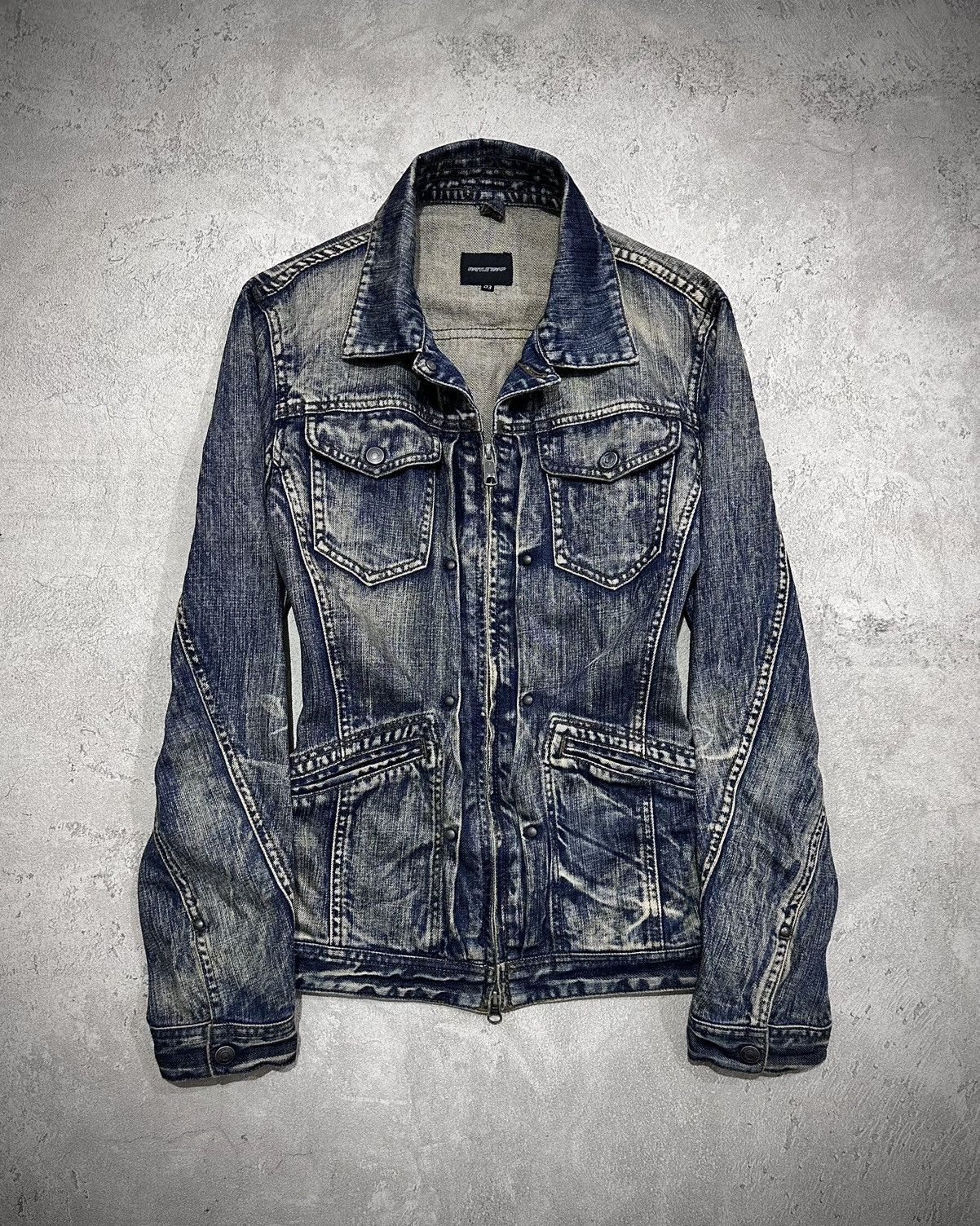 14th Addiction × GOSTAR DE FUGA Fuga Waxed Double Zip Faux Fur