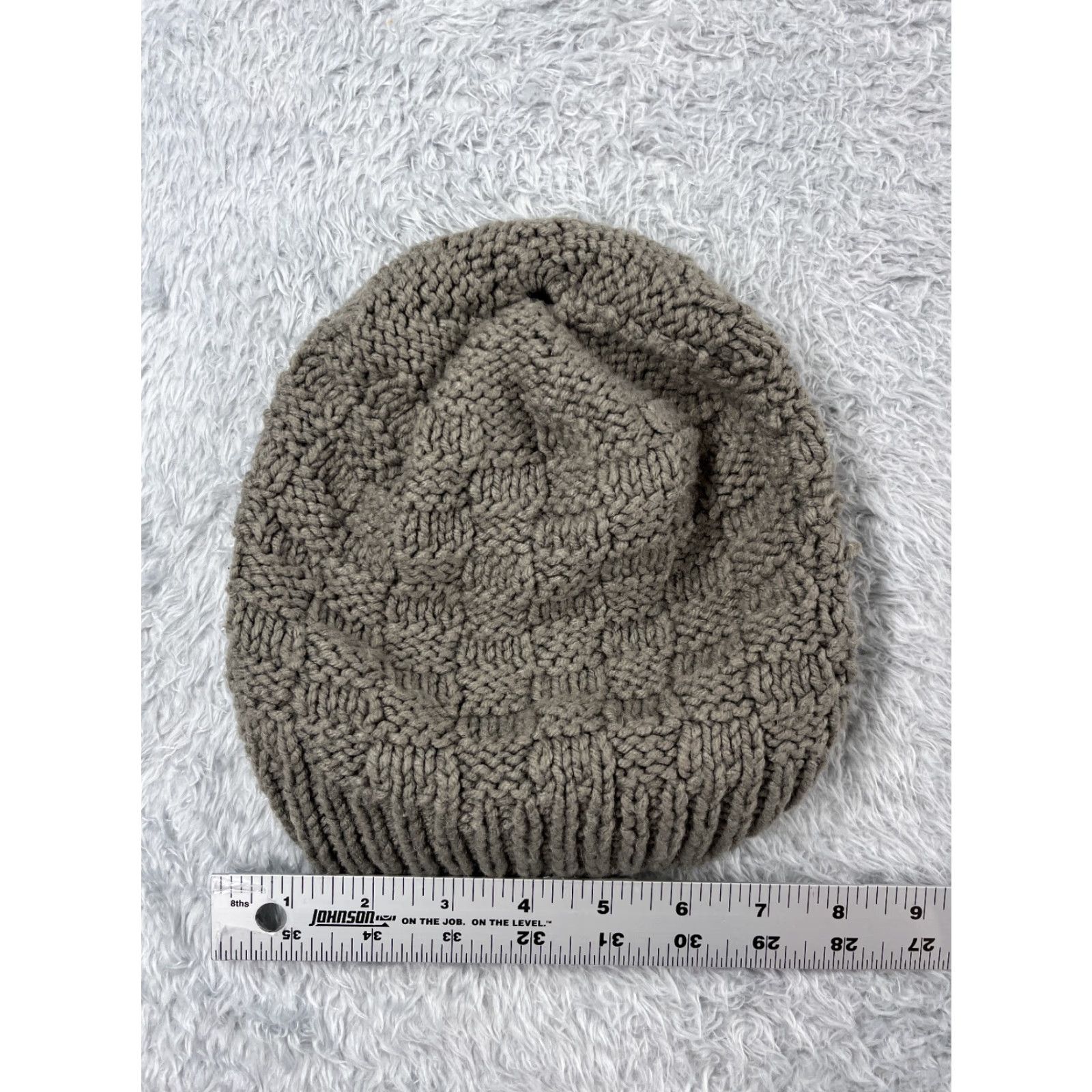 Vintage Beanie Beanie Toque Womens One Size Gray Knit Polyester Blend Basketweave Snow Ski Activewear Casual Size ONE SIZE - 3 Thumbnail