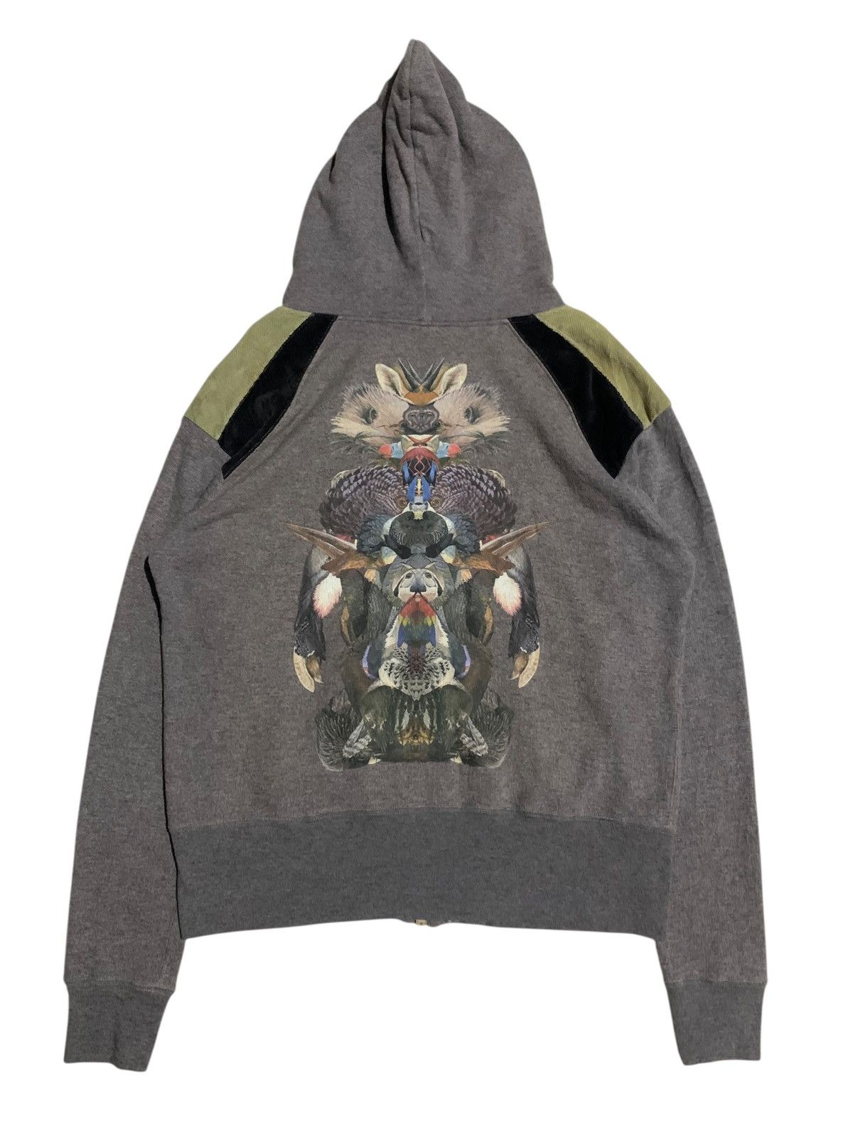 GOSTAR DE FUGA × If Six Was Nine × Le Grande Bleu (L.G.B.) 2000s Fuga Hum symmetrical animal art distressed hoodie Size US L / EU 52-54 / 3 - 1 Thumbnail