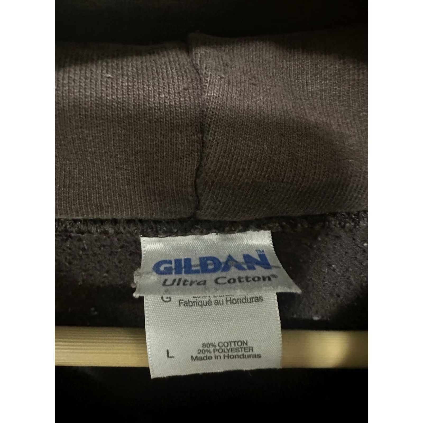 Gildan VINTAGE Gildan Hoodie Main Selling Point: Grunge Distressed Worn WIP Boxy Brown L Mens Shirt Size US L / EU 52-54 / 3 - 5 Thumbnail