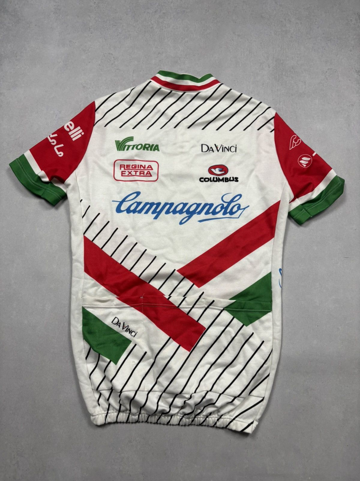 Vintage Vintage 80s Campagnolo Team Vittoria Cycling Jersey Columbus Size US M / EU 48-50 / 2 - 2 Thumbnail